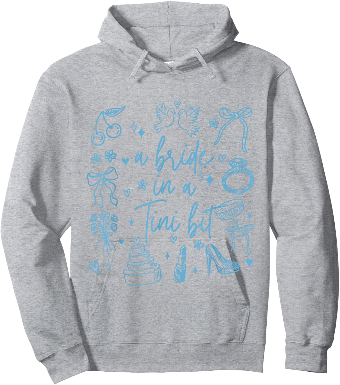 a Bride in a Tiny Bit Bachelorette Party Doodle Art Hoodie - Hoodie | Ash
