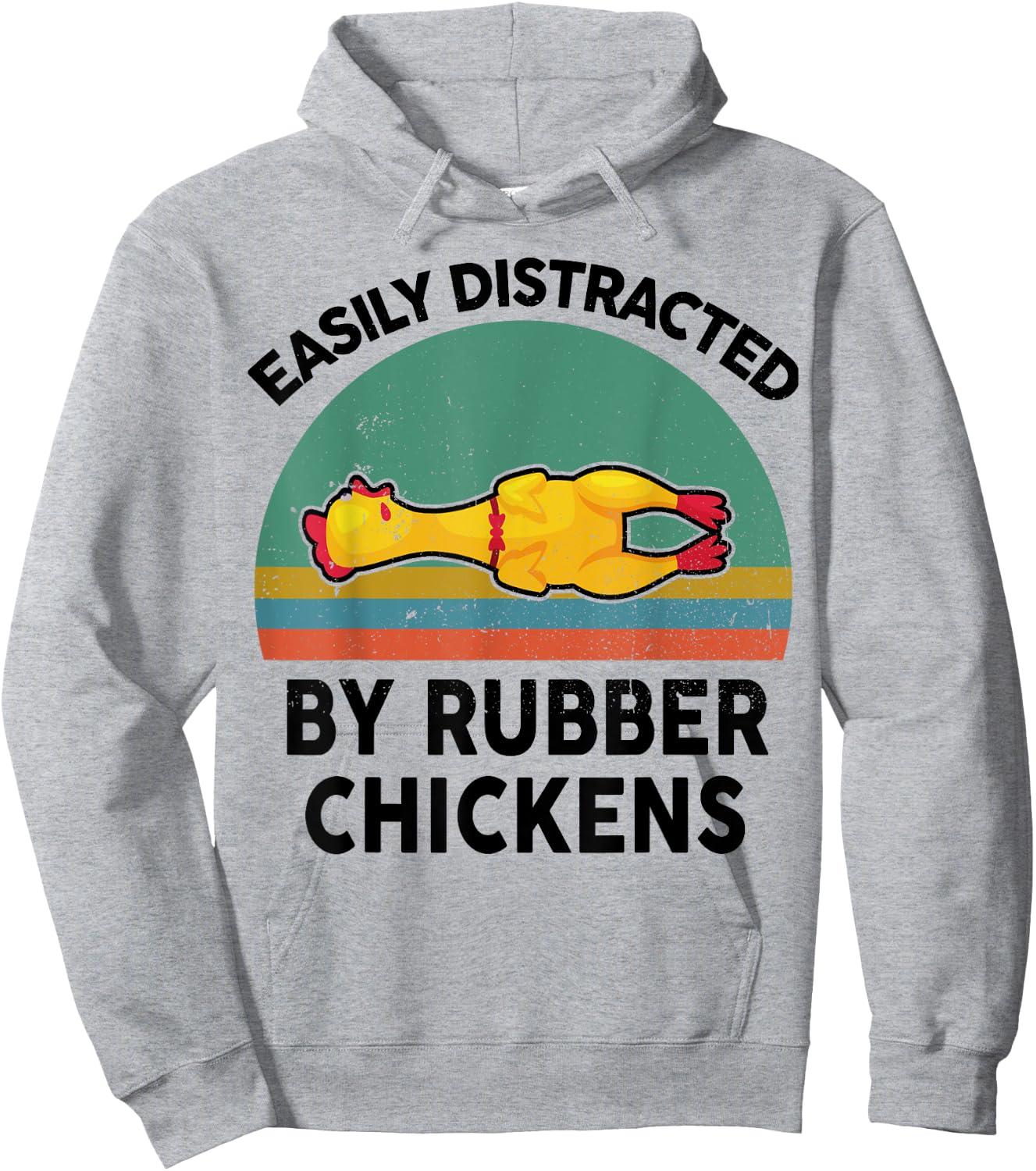 Funny Easily Distracted By Rubber Chickens for Nerd Lover Hoodie - Hoodie | Ash