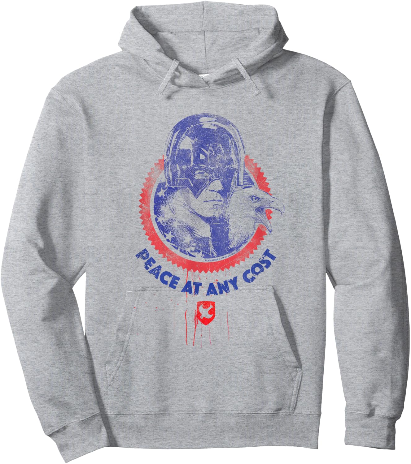 Peacemaker Peace At Any Cost Eagle Stamp Hoodie - Hoodie | Ash