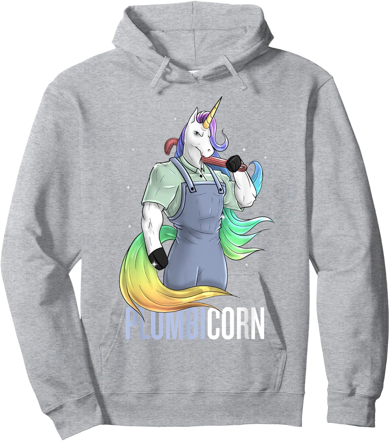 Plumber Unicorn Plumbicorn Plumbing Pun Handyman Funny Hoodie - Hoodie | Ash