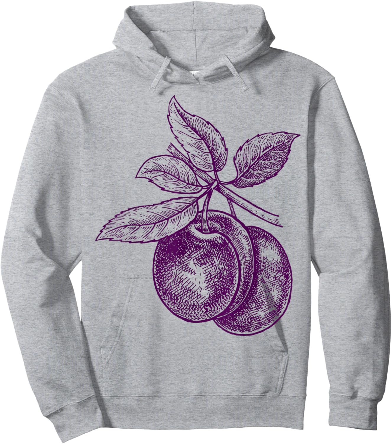 Plum Purple Fruits Retro Vintage Design - Plum Hoodie - Hoodie | Ash
