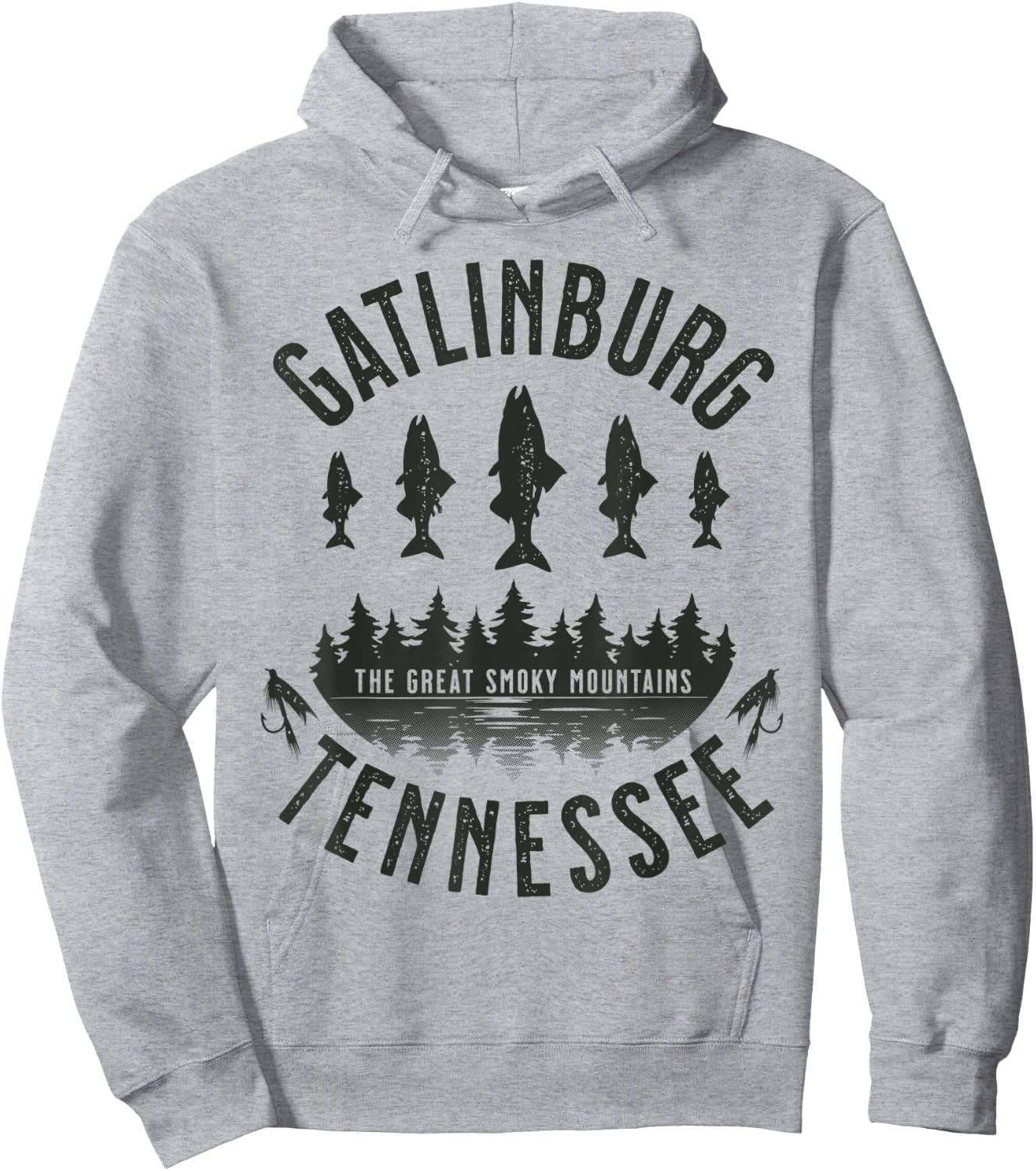 Gatlinburg Tennessee Rainbow Trout Fly Fishing Hoodie - Hoodie | Ash
