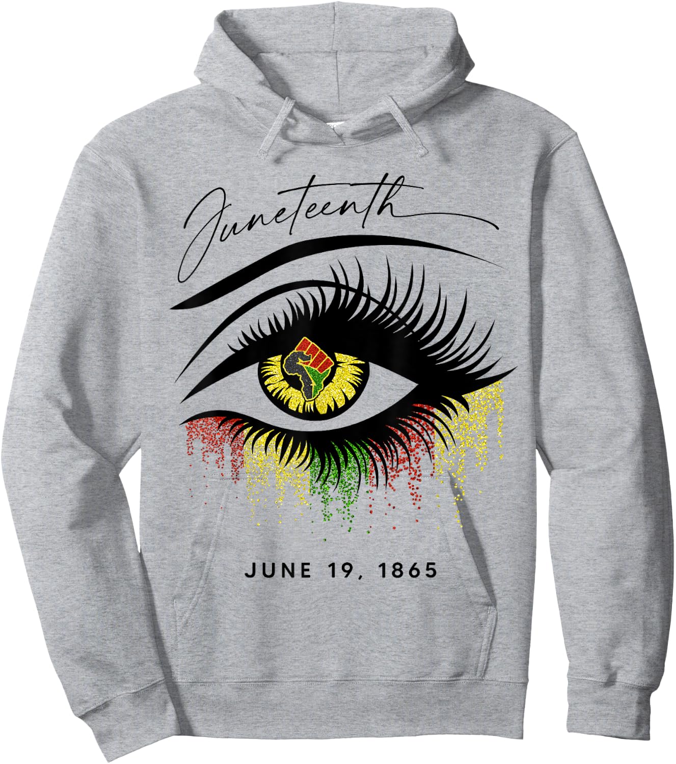 Juneteenth Eyelash African Eyes Beautiful Hoodie - Hoodie | Ash