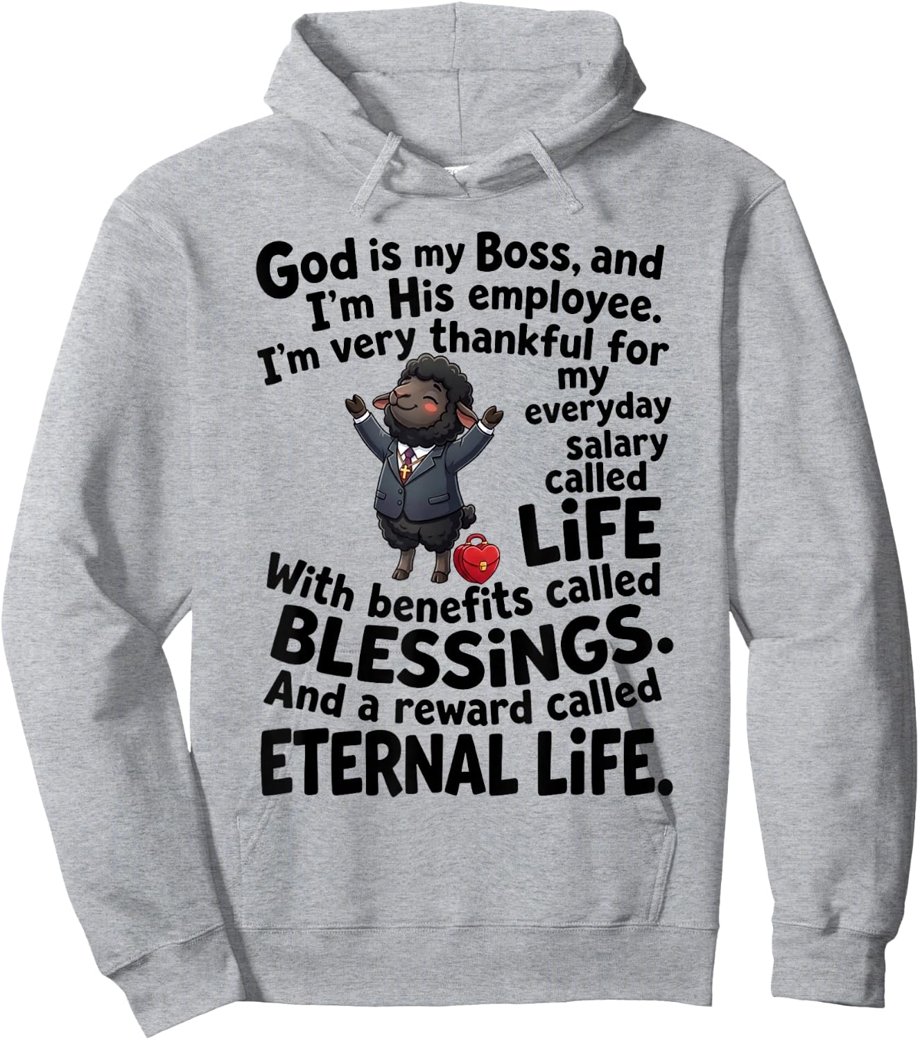 God is My Boss and I'm His Employee Christian Faith Hoodie - Hoodie | Ash