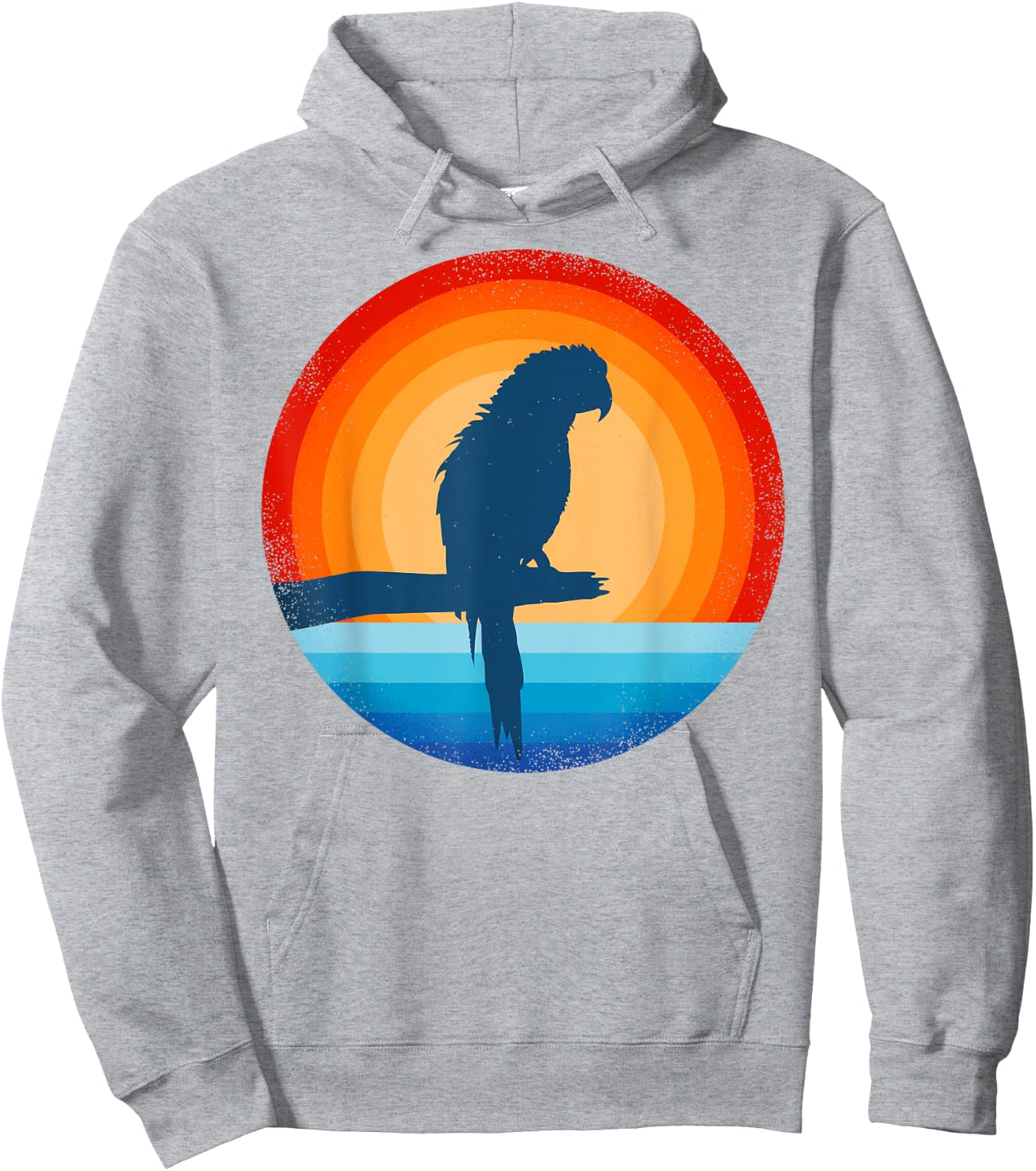 Parrot Retro Vintage 60s 70s Sunset Bird Lovers Men Women Hoodie - Hoodie | Ash