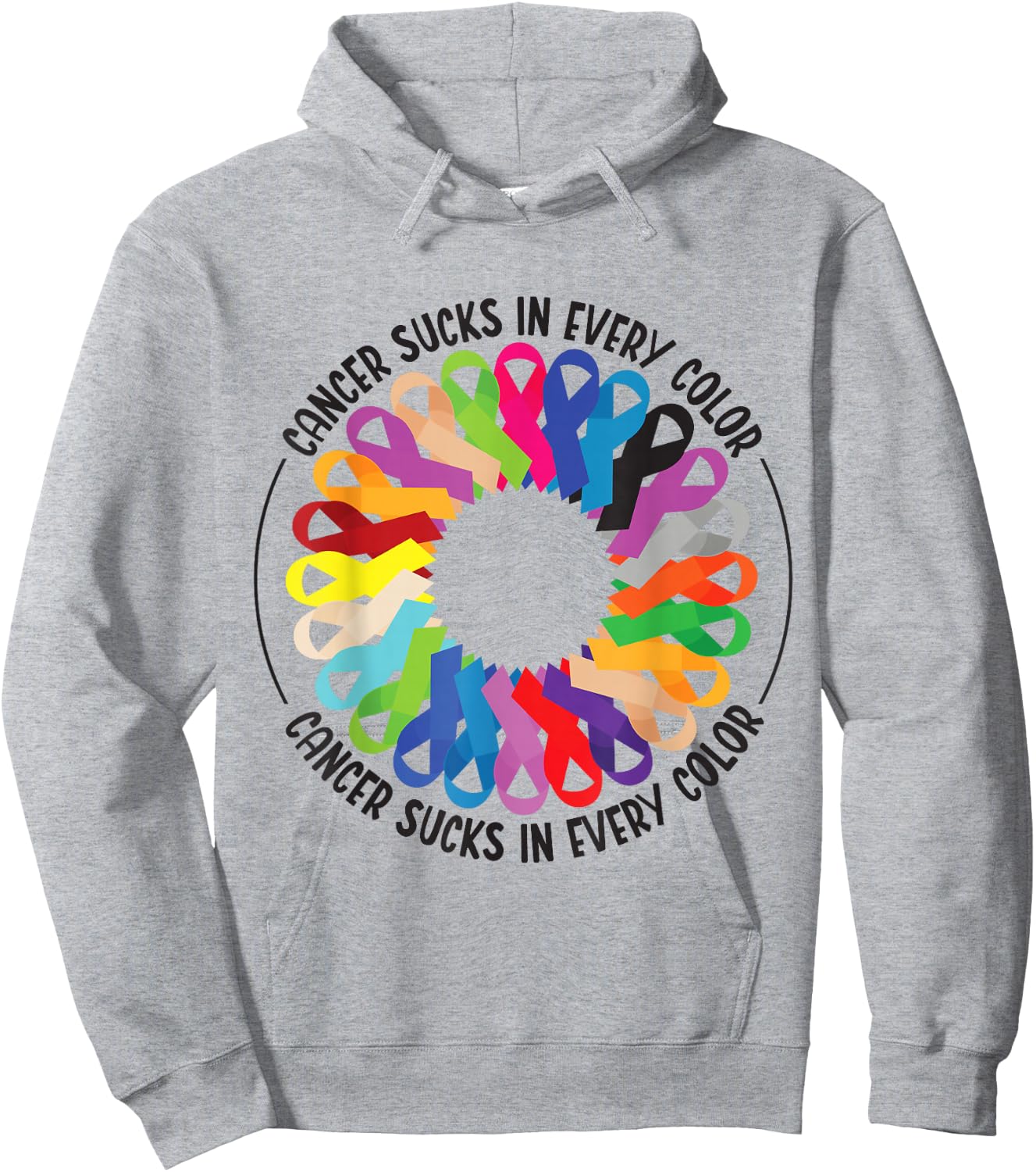 Cancer Sucks In Every Color Fighter | Funk Cancer Hoodie - Hoodie | Ash