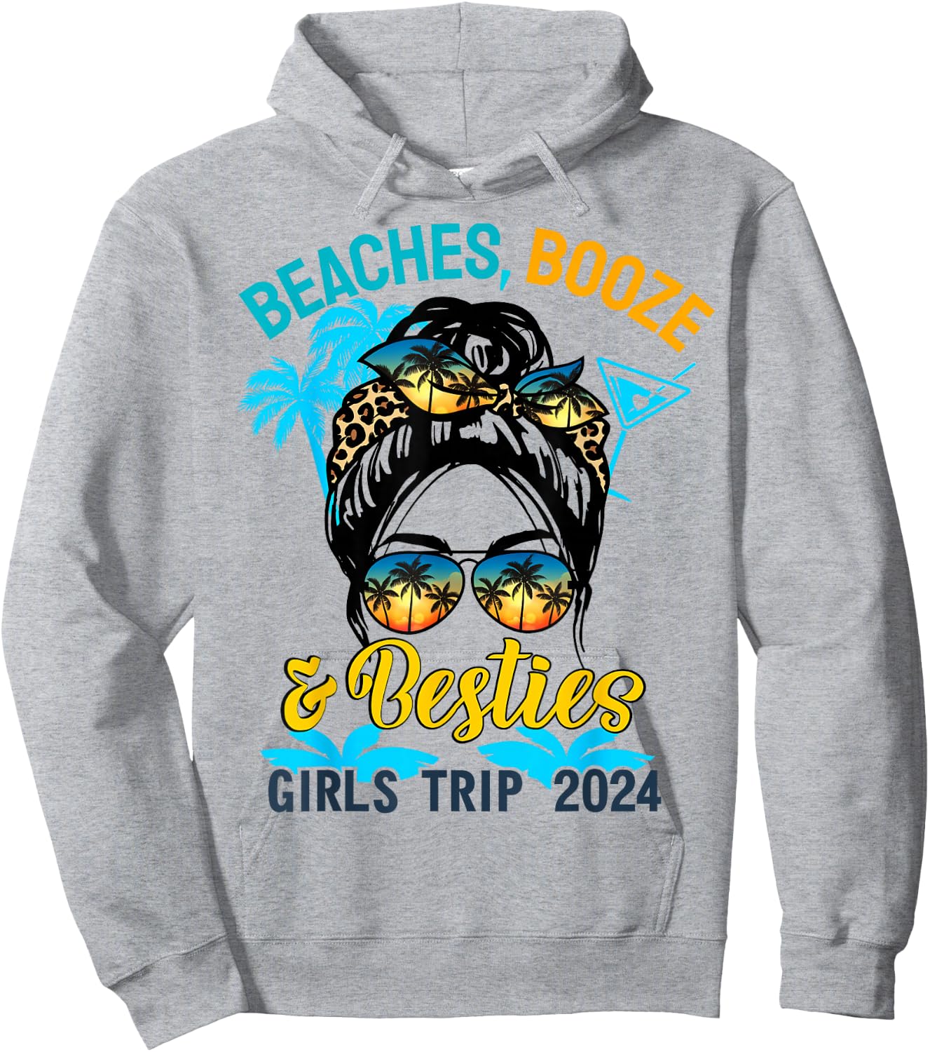 Girls Trip 2024 For Weekend Beaches Booze And Besties Hoodie - Hoodie | Ash