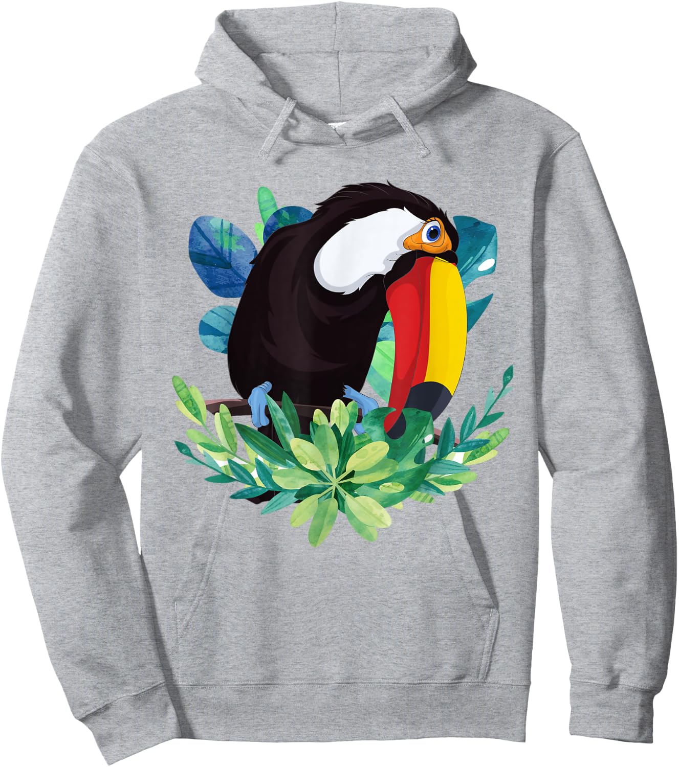 Tropical Flowers Exotic Bird Animal Lover Floral Toucan Hoodie - Hoodie | Ash