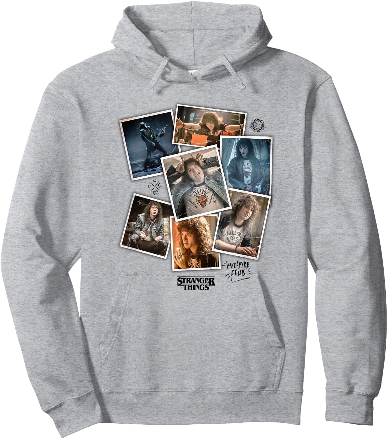 Stranger Things 4 Eddie Munson Scrapbook Photos Hoodie - Hoodie | Ash