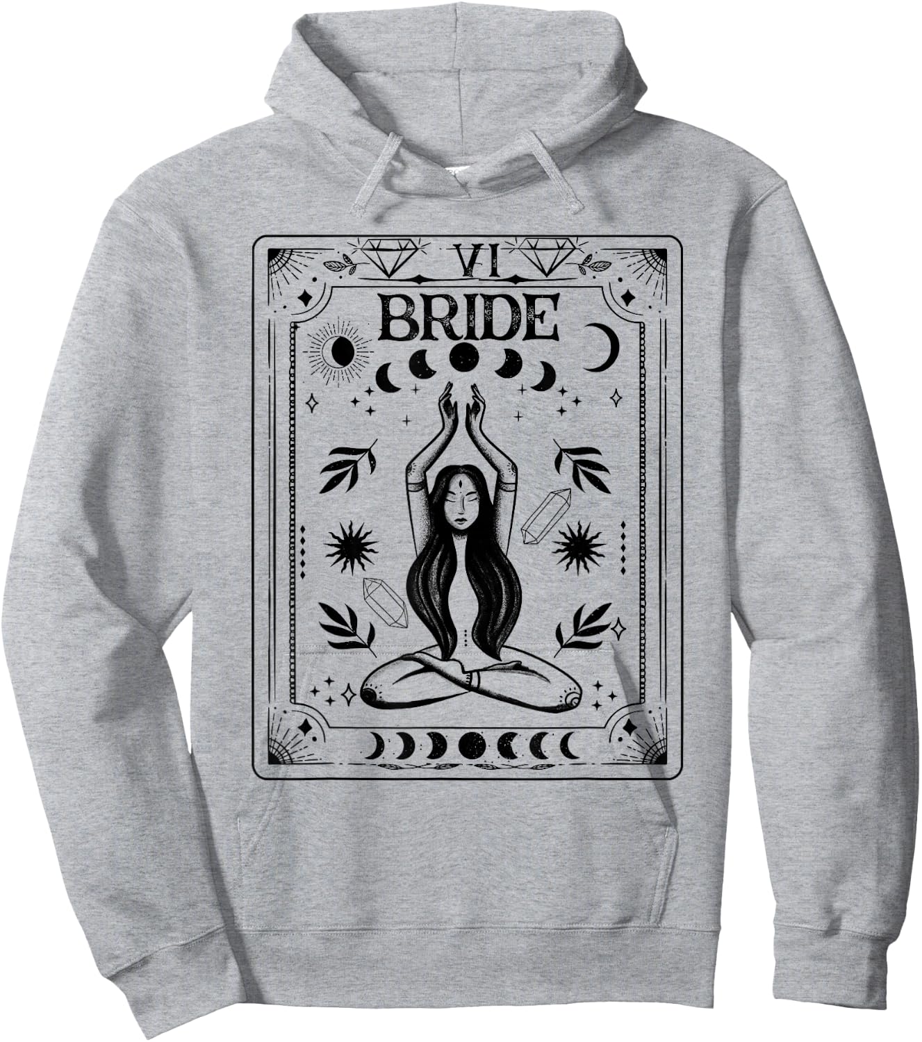 Witchy Bride Coven Tarot Celestial Gothic Bachelorette Party Hoodie - Hoodie | Ash