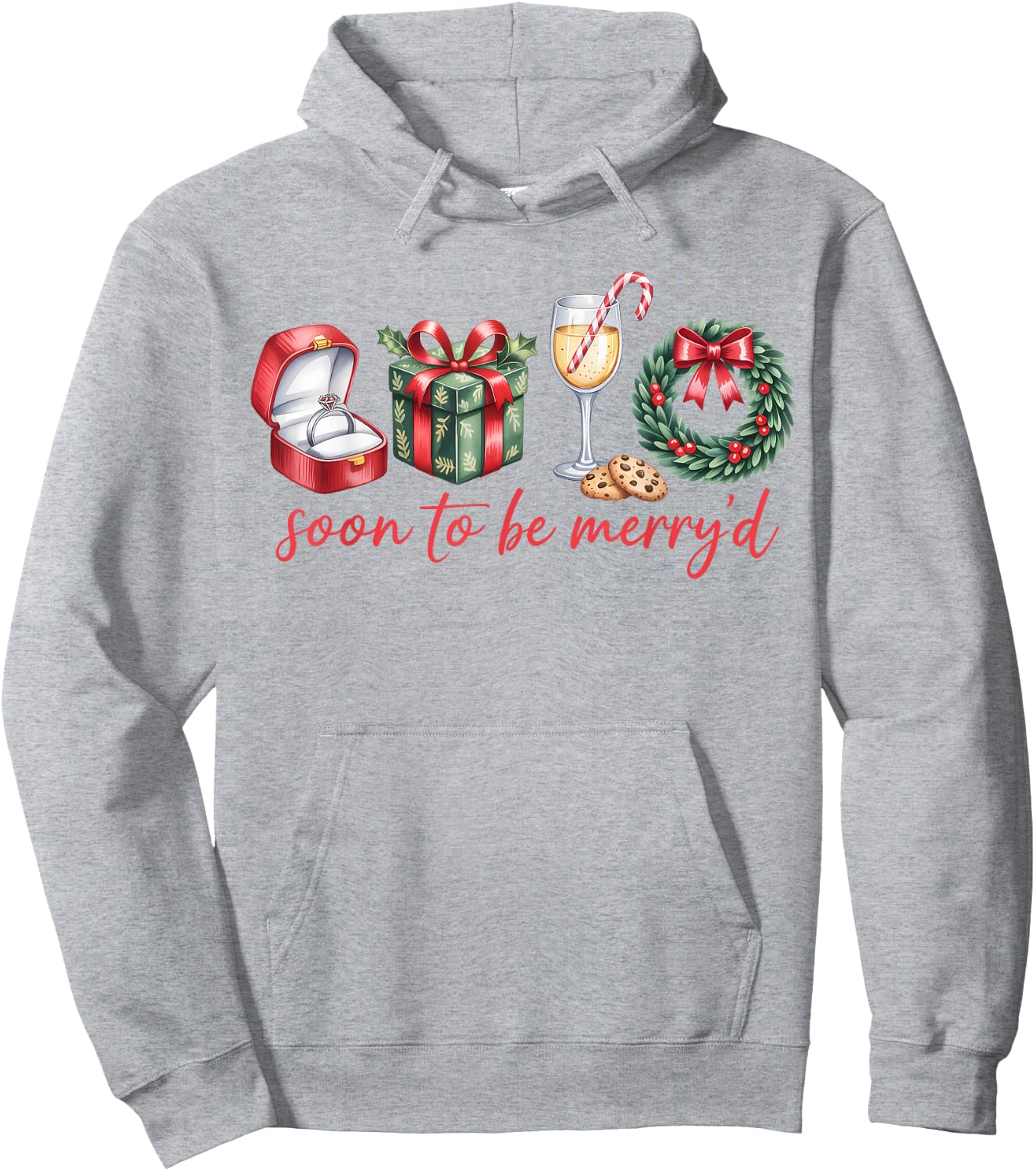 Soon to Be Merry'd Our First Christmas Engaged Couple Xmas Hoodie - Hoodie | Ash