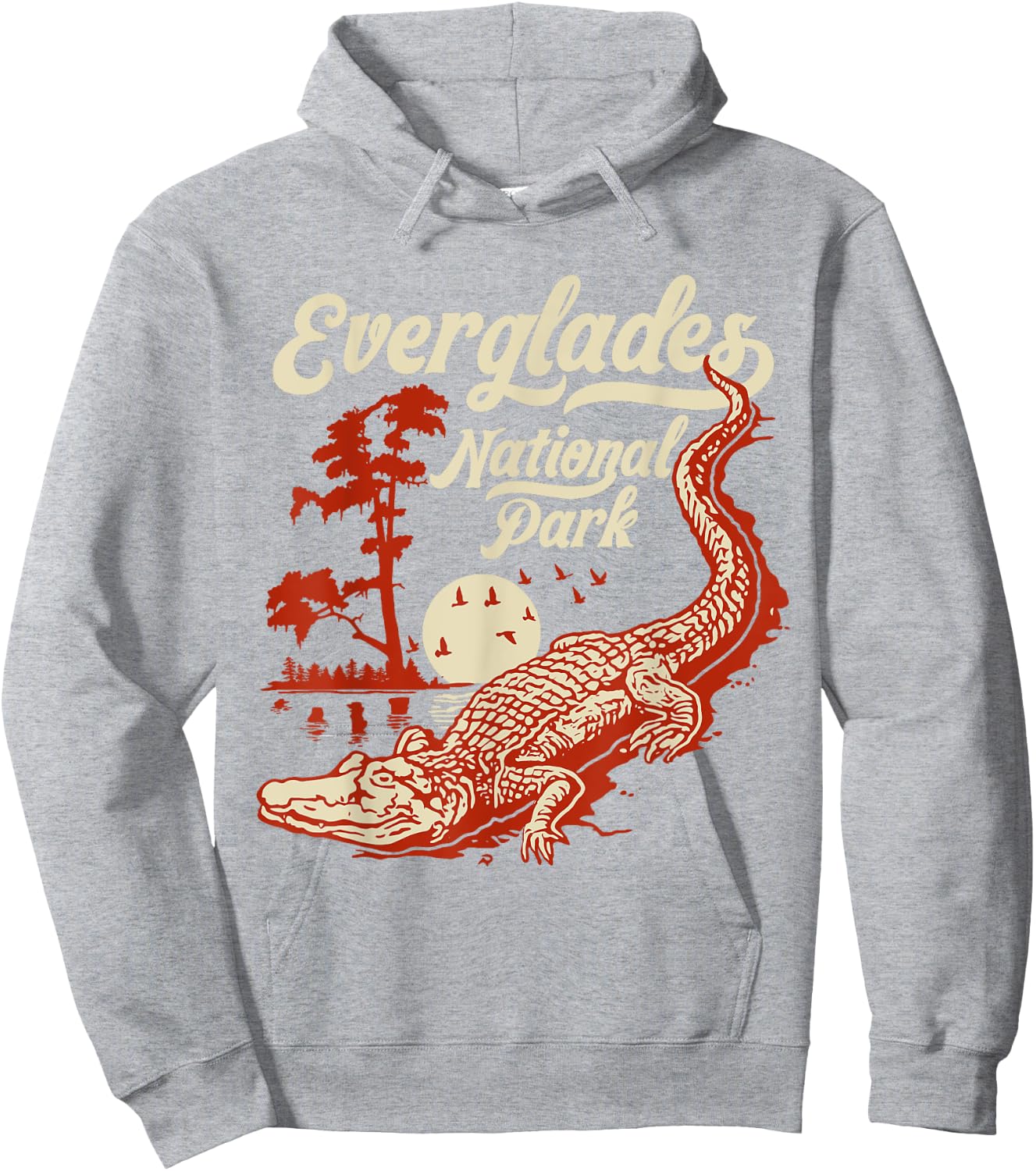 Everglades National Park Vintage Crocodile Alligator Florida Hoodie - Hoodie | Ash