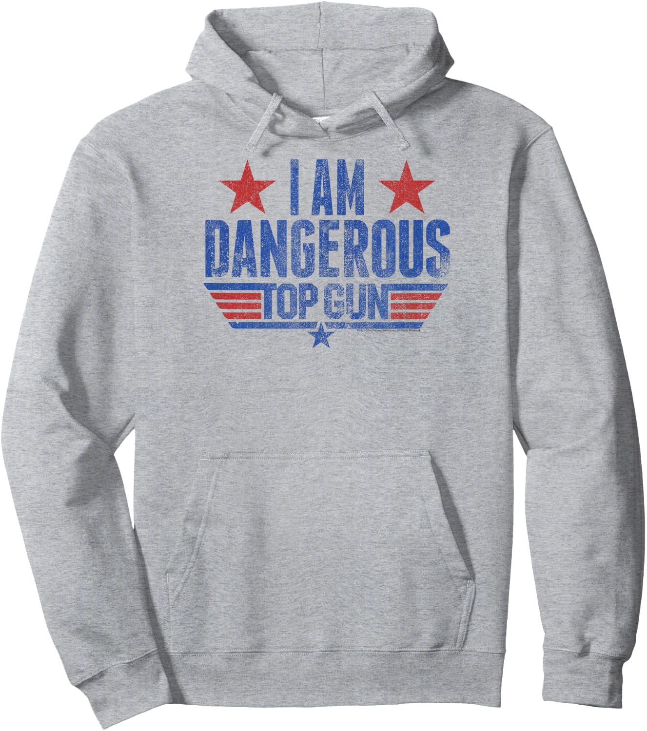 Top Gun I Am Dangerous Logo Action Movie Hoodie - Hoodie | Ash
