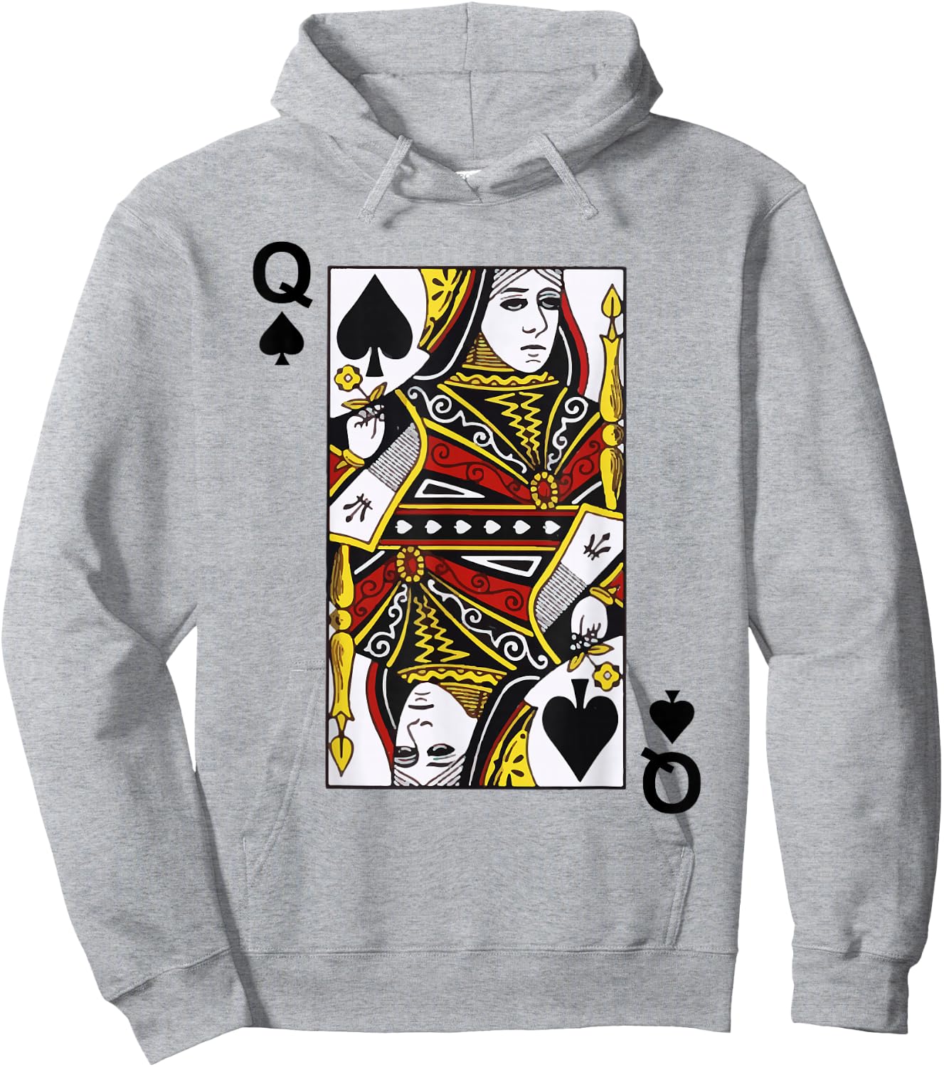 Queen of Spades Blackjack Cards Poker 21 Q shirt Hoodie - Hoodie | Ash
