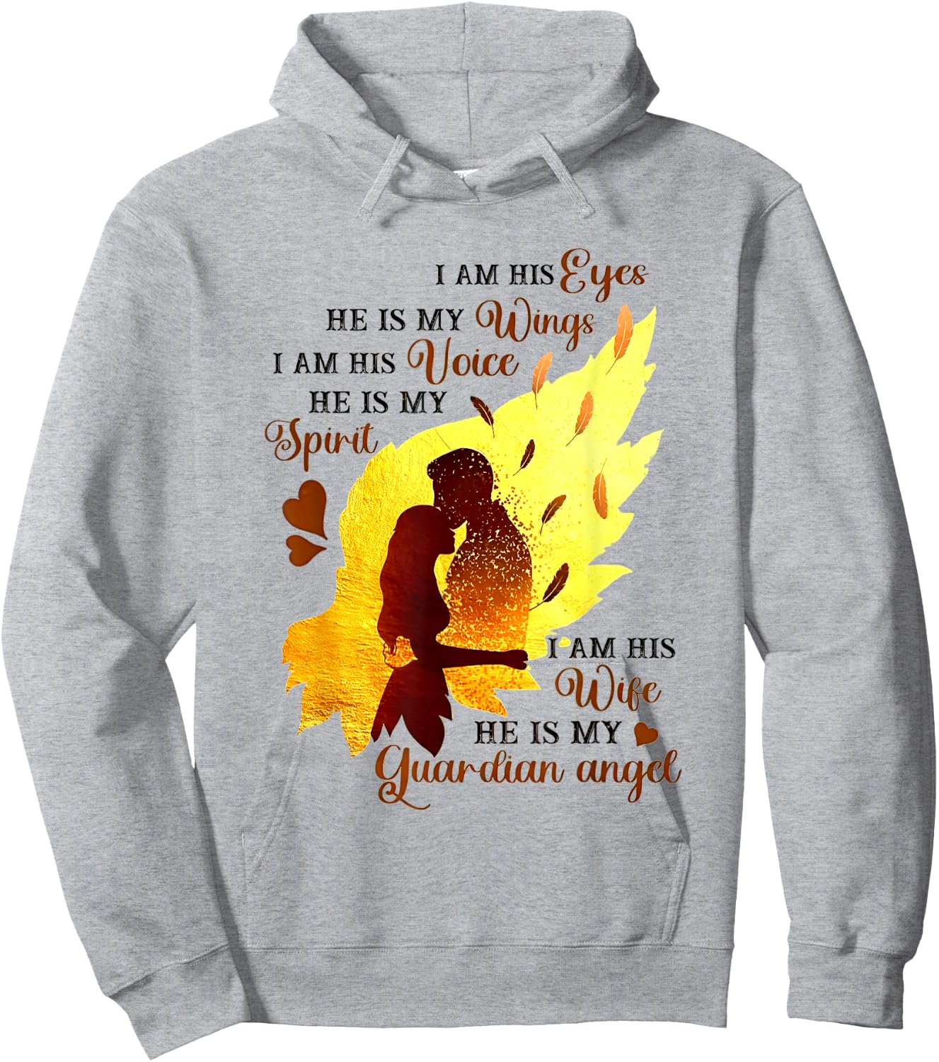 I’m His Wife He Is My Guardian Angel Husband Memorial Hoodie - Hoodie | Ash