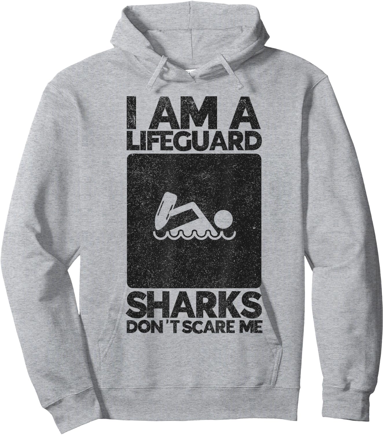 Sharks dont Scare me I am a Lifeguard Beach Instructor Hoodie - Hoodie | Ash