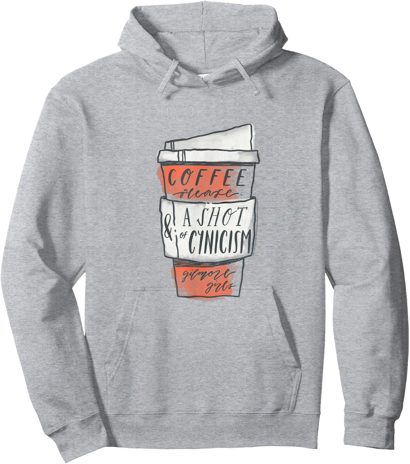 Gilmore Girls Coffee & A Shot of Cynicism Watercolor TV Show Hoodie - Hoodie | Ash