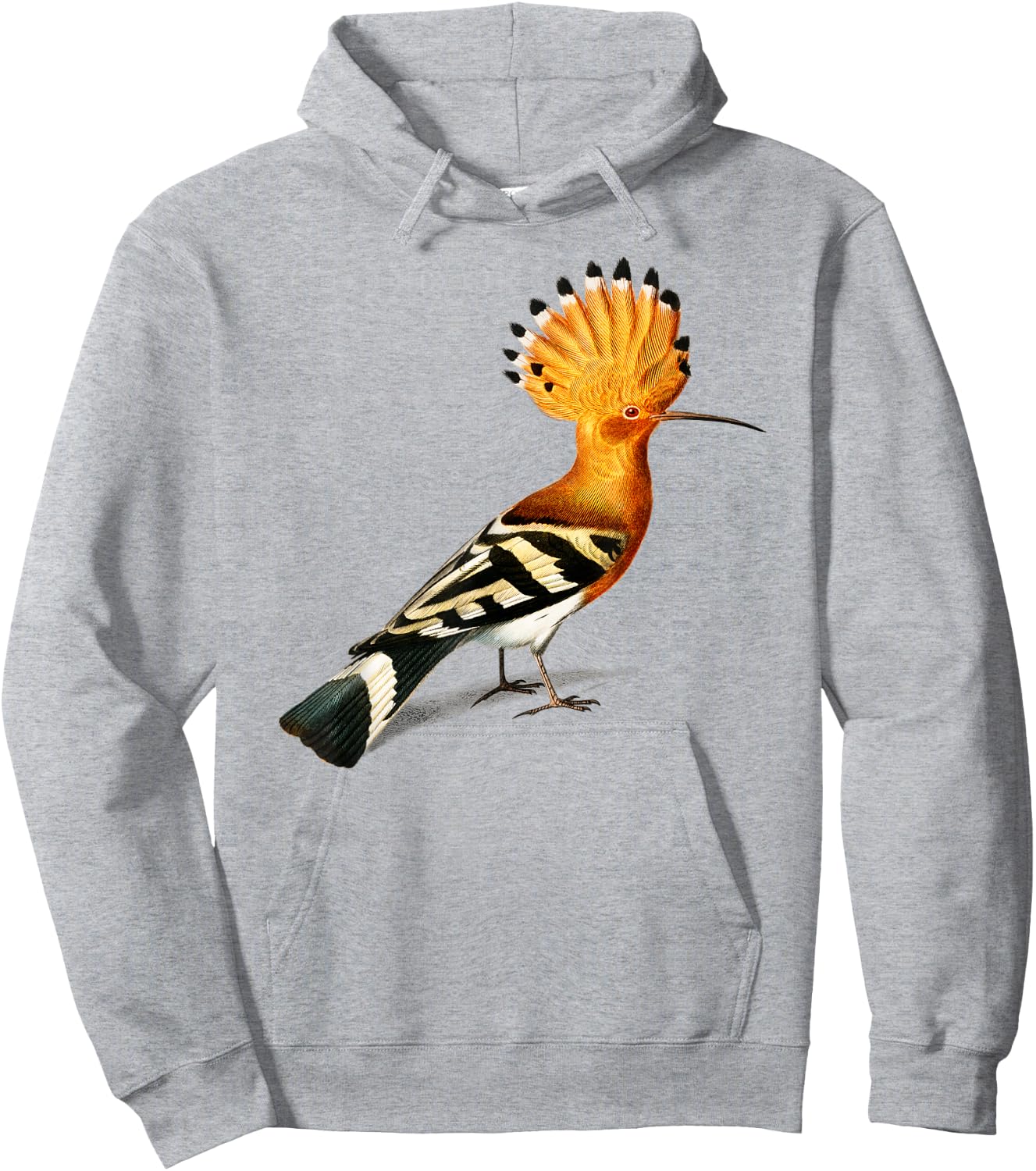 Vintage Hoopoes Bird Illustration Hoodie - Hoodie | Ash
