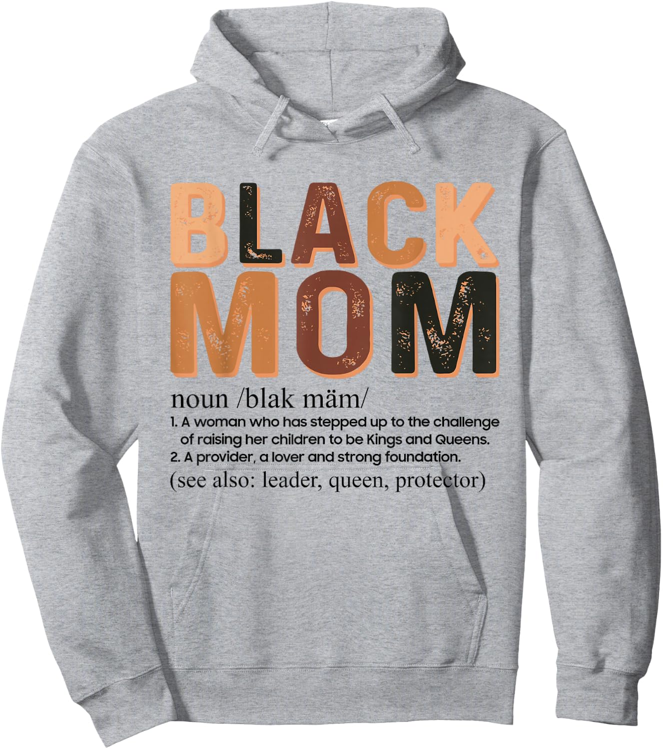 Black Mom Definition Afro African American Mom Mother's Day Hoodie - Hoodie | Ash