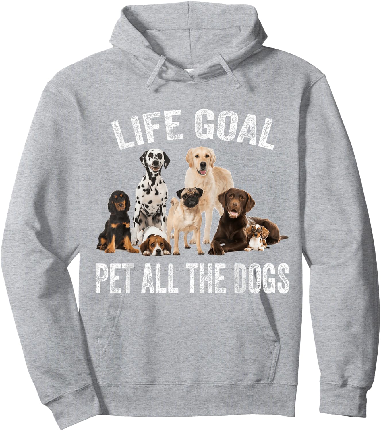 Vintage Life Goal Pet All The Dogs Funny Dogs Peters Lovers Hoodie - Hoodie | Ash