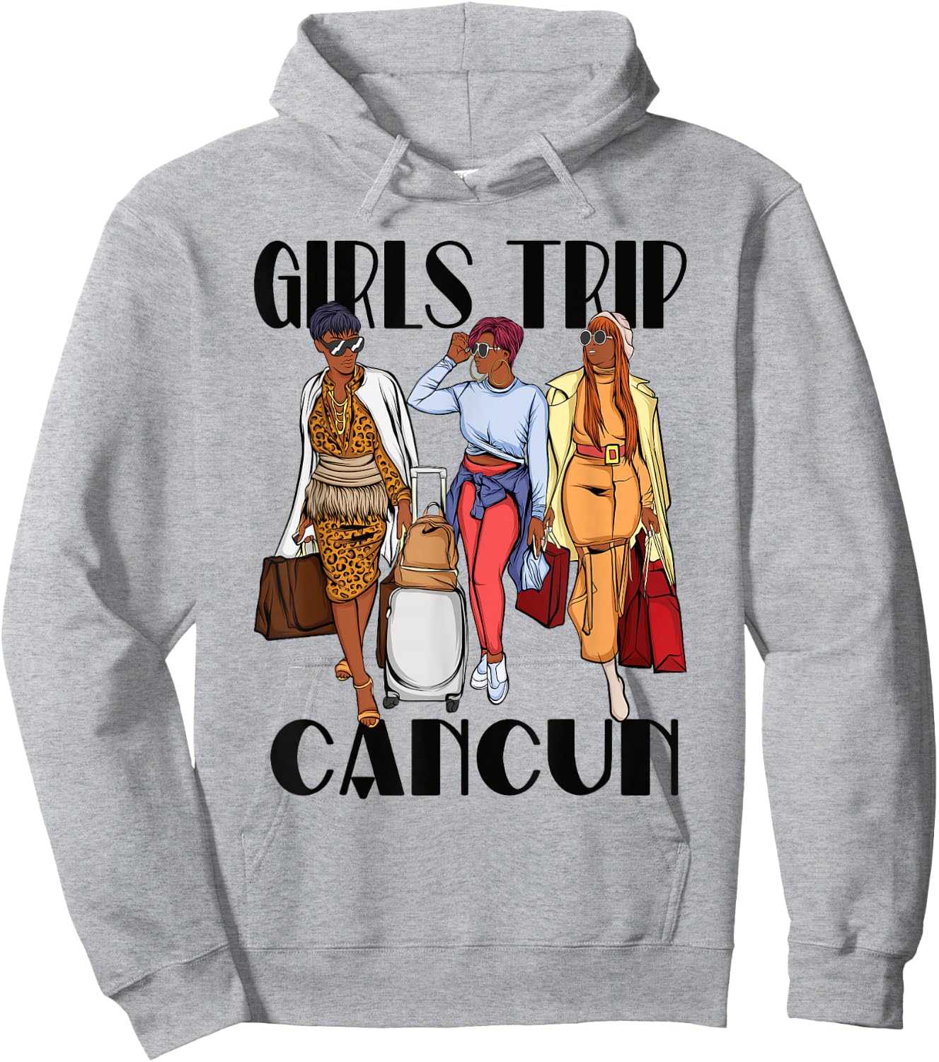 Girls Trip Cancun 2026 Mexico Vacation Weekend Black Women Hoodie - Hoodie | Ash