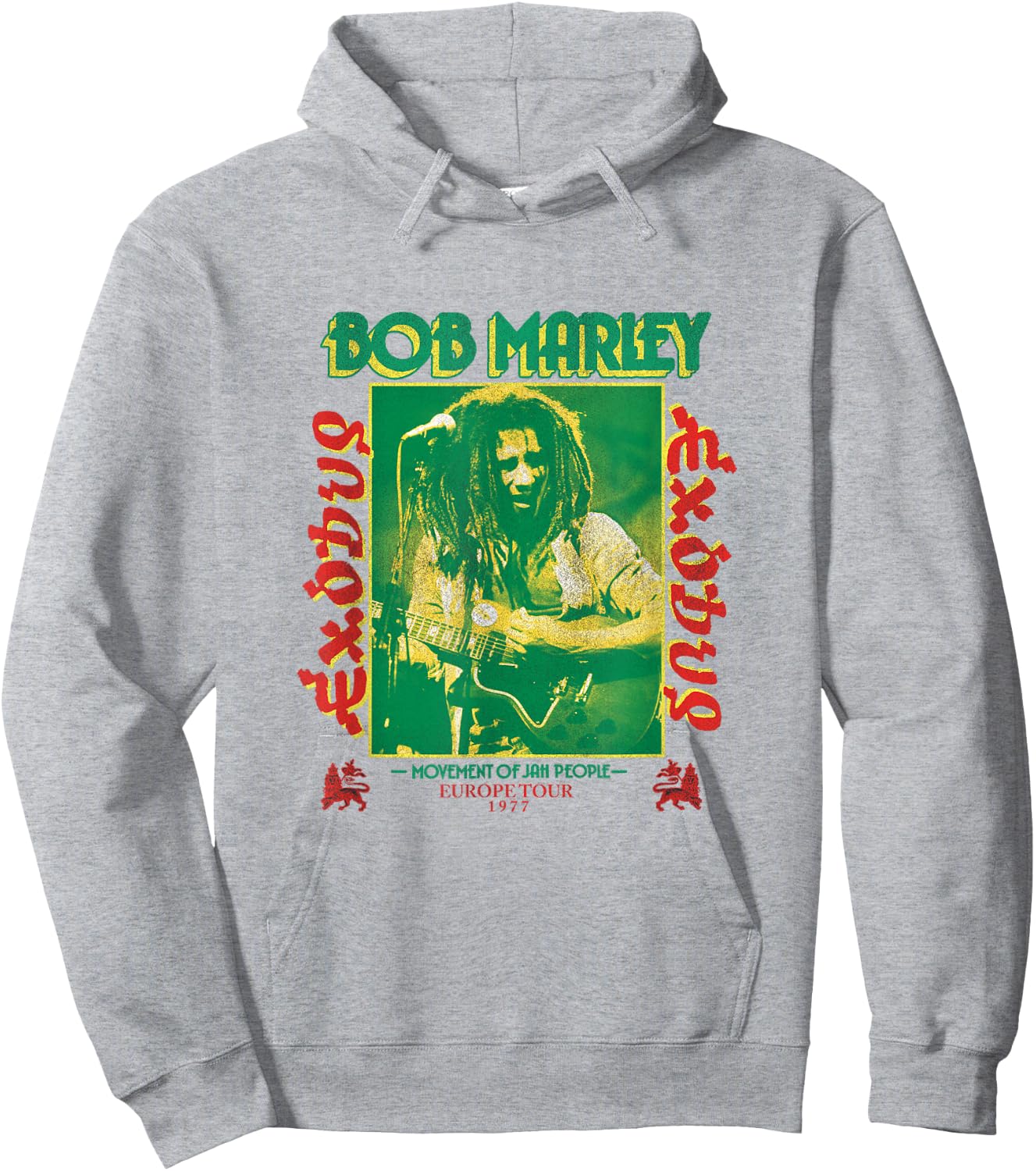 Bob Marley Exodus Movement of Jah People Guitar White Small Hoodie - Hoodie | Ash