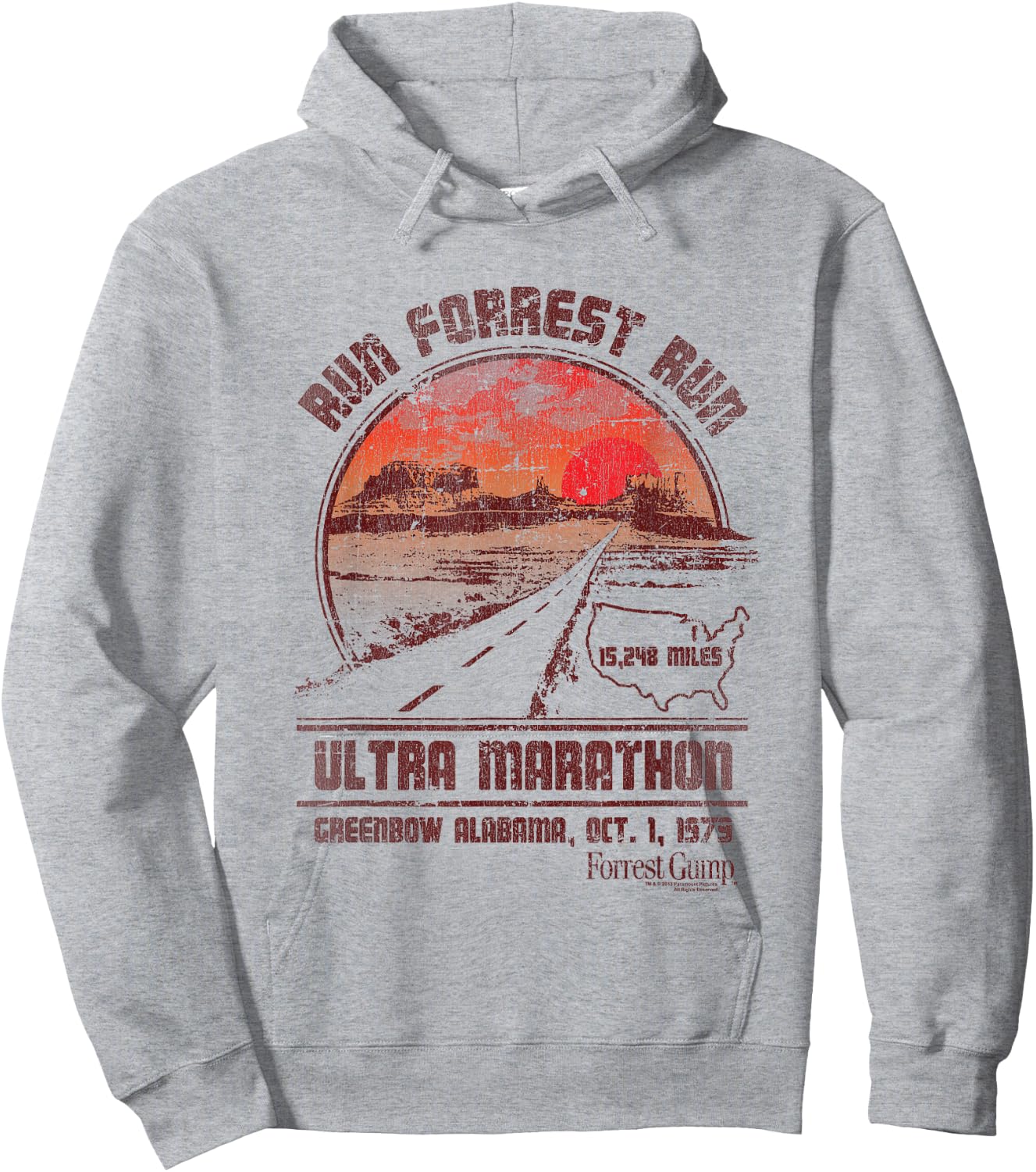 Forrest Gump Ultra Marathon Hoodie - Hoodie | Ash