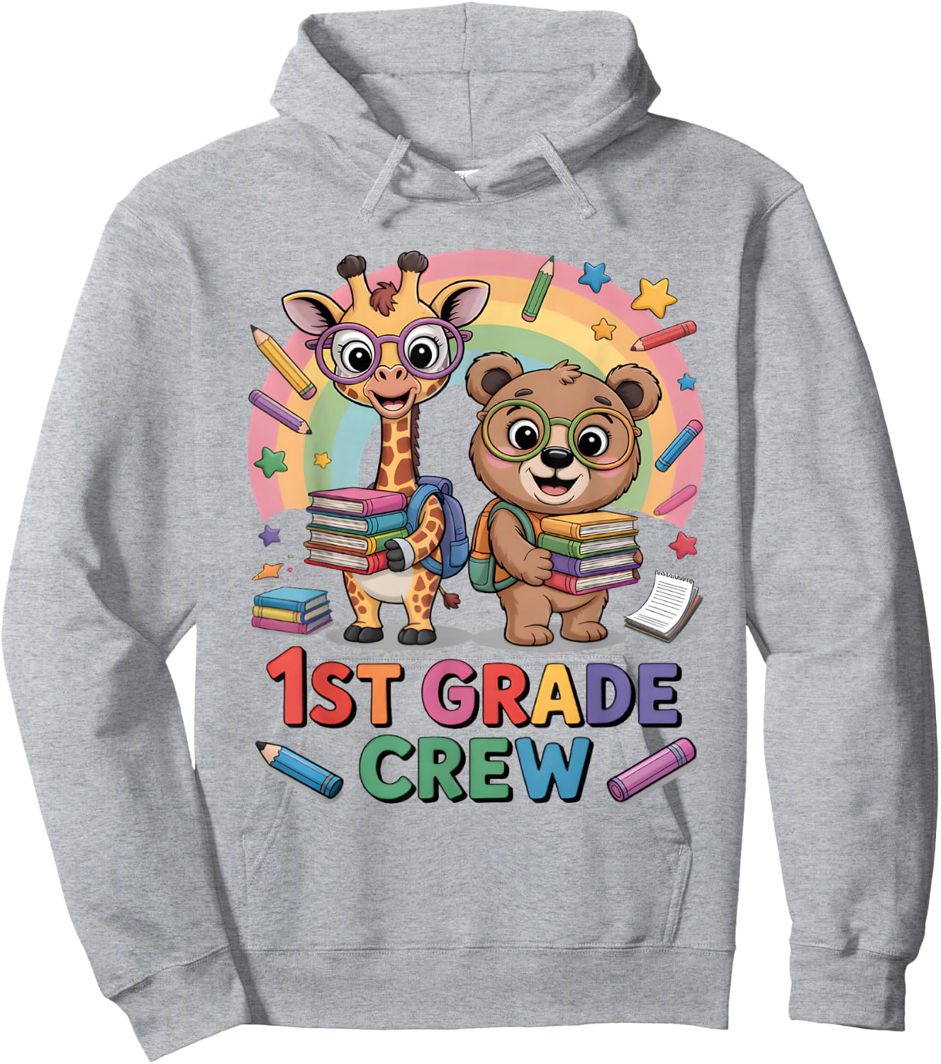 1st Grade Crew Shirt Boys Girls First Day Of School Teacher Hoodie - Hoodie | Ash