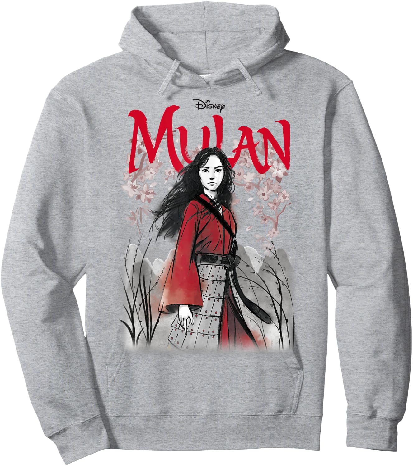 Disney Mulan Live Action Mulan Floral Watercolor Logo Hoodie - Hoodie | Ash
