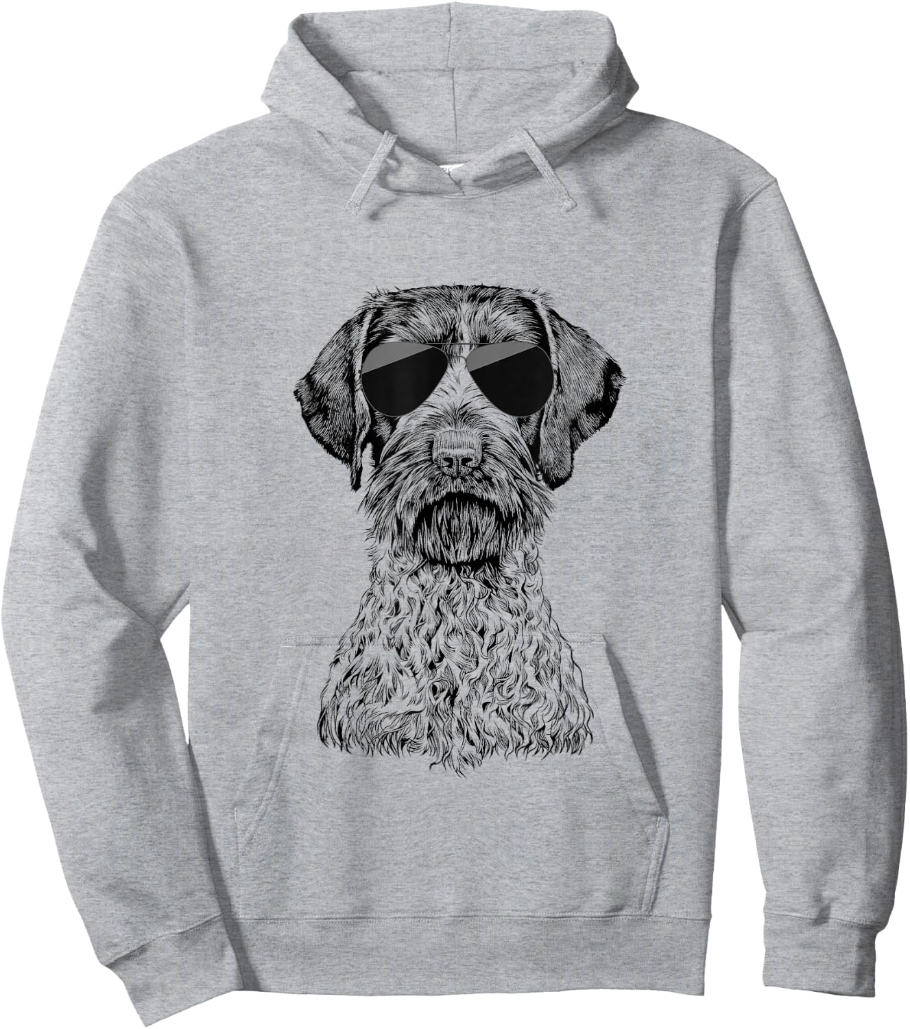 German Wirehaired Pointer GWP Dog with Sunglasses Hoodie - Hoodie | Ash