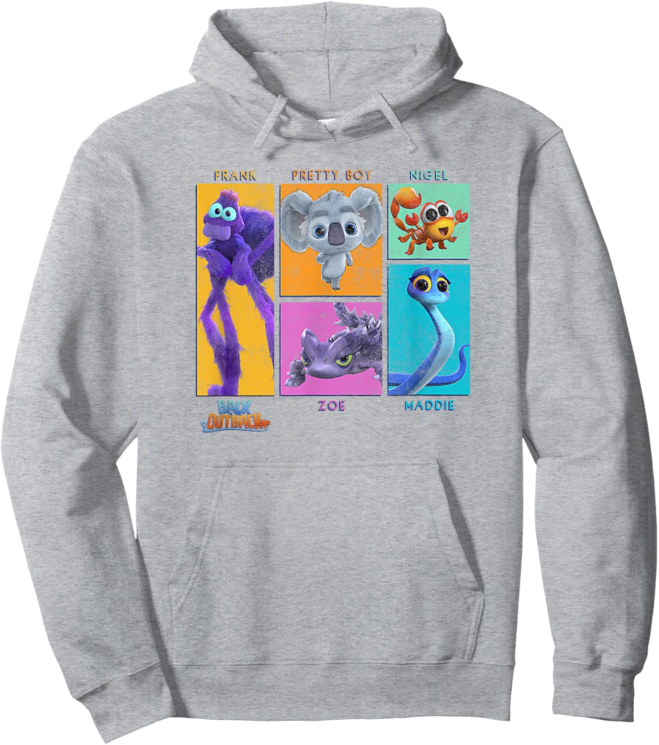 Back to The Outback Character Panels Hoodie - Hoodie | Ash
