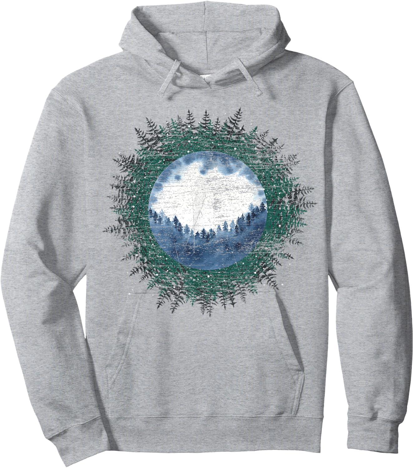 Moonlight Outdoor Wild Trees Wildlife Forest Moon Nature Hoodie - Hoodie | Ash