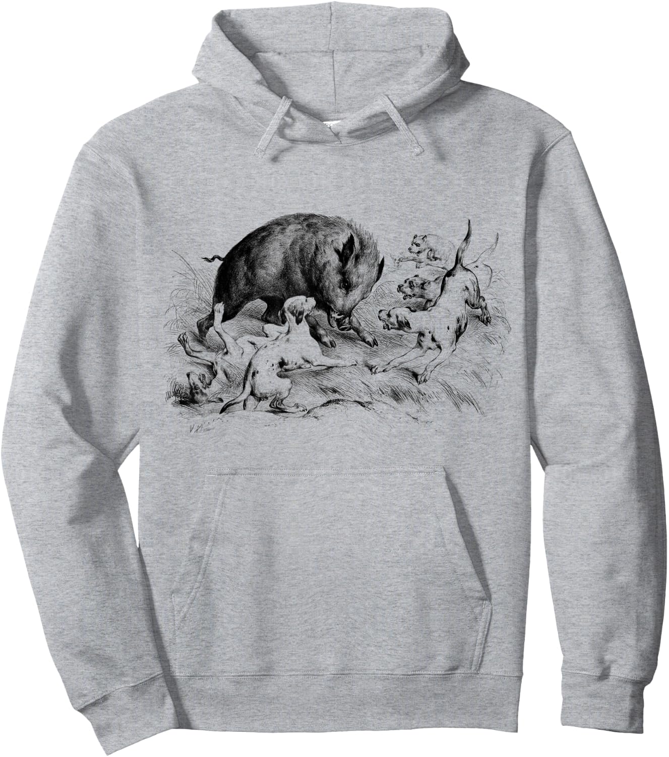 Wild Boar Hunter Pig Hog Hunting Hoodie - Hoodie | Ash