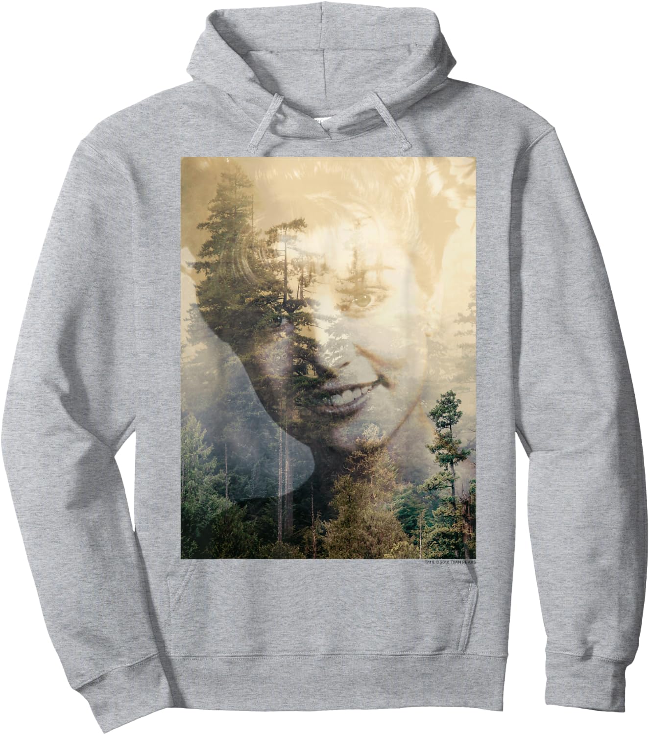 Twin Peaks Laura Double Exposed Forest Photo Graphic Hoodie - Hoodie | Ash