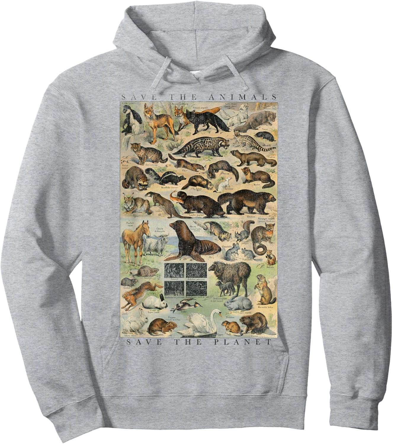 Trendy Save The Animals Save The Planet Hoodie - Hoodie | Ash