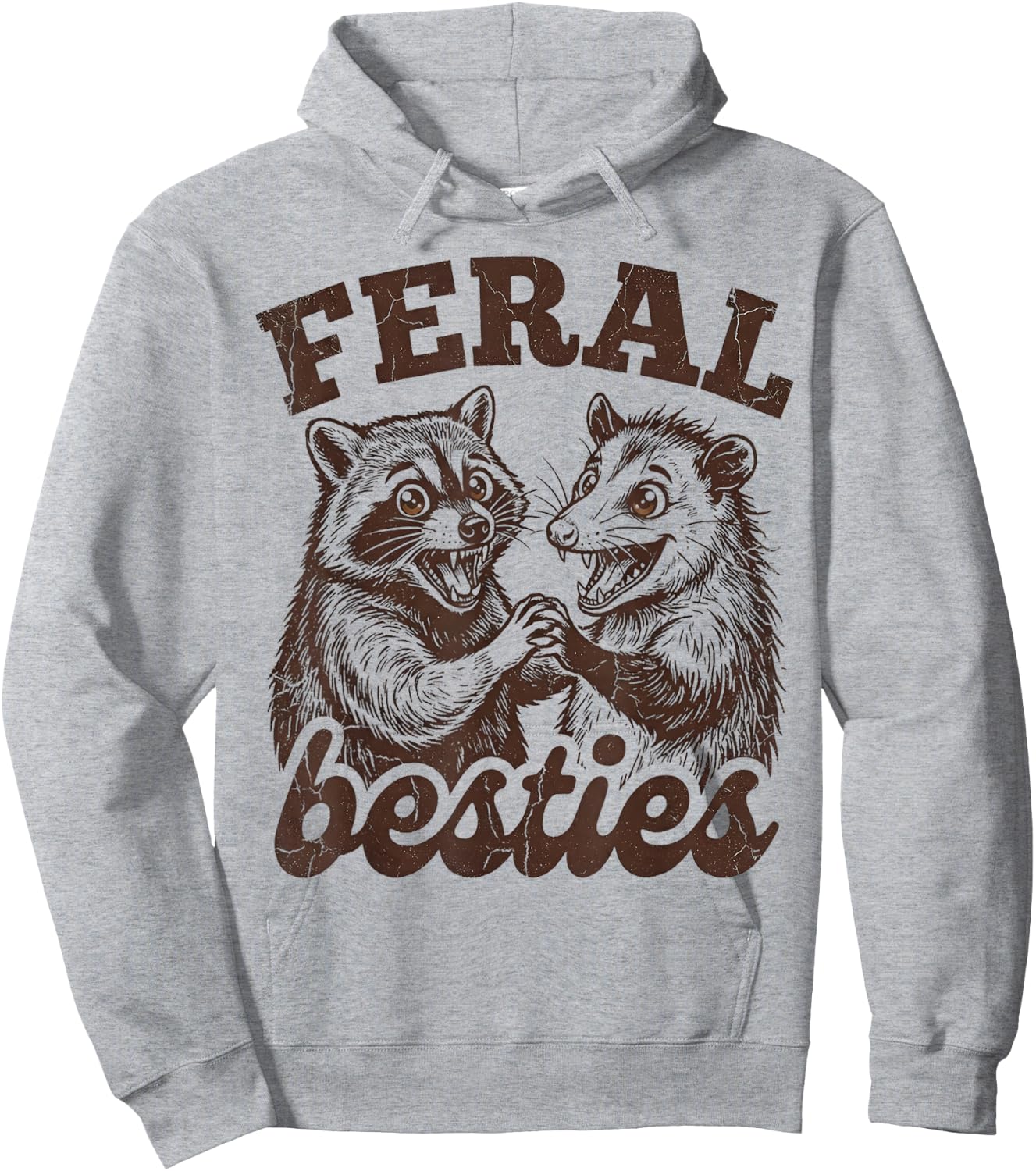 Possum Feral Besties Matching Friend Twinning Funny Friends Hoodie - Hoodie | Ash
