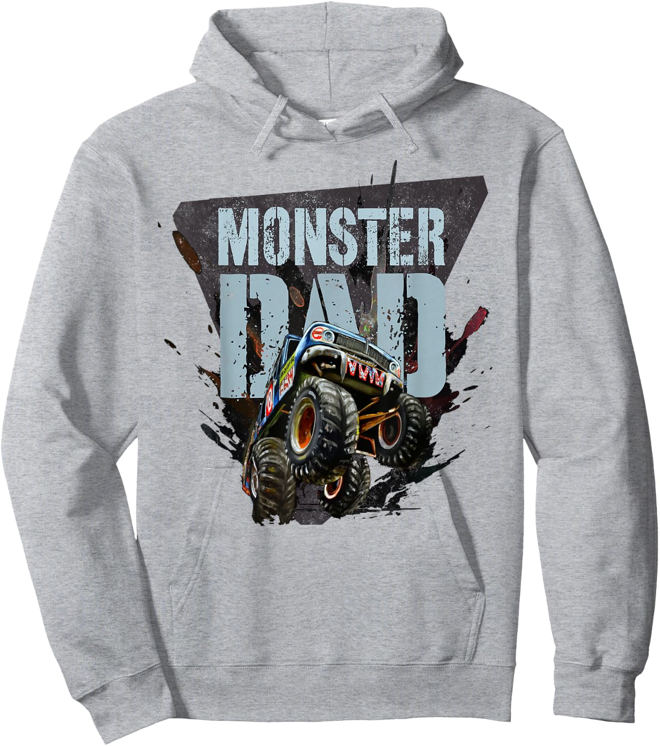 Vintage MONSTER Truck DAD Party Daddy of the Birthday Boy Hoodie - Hoodie | Ash