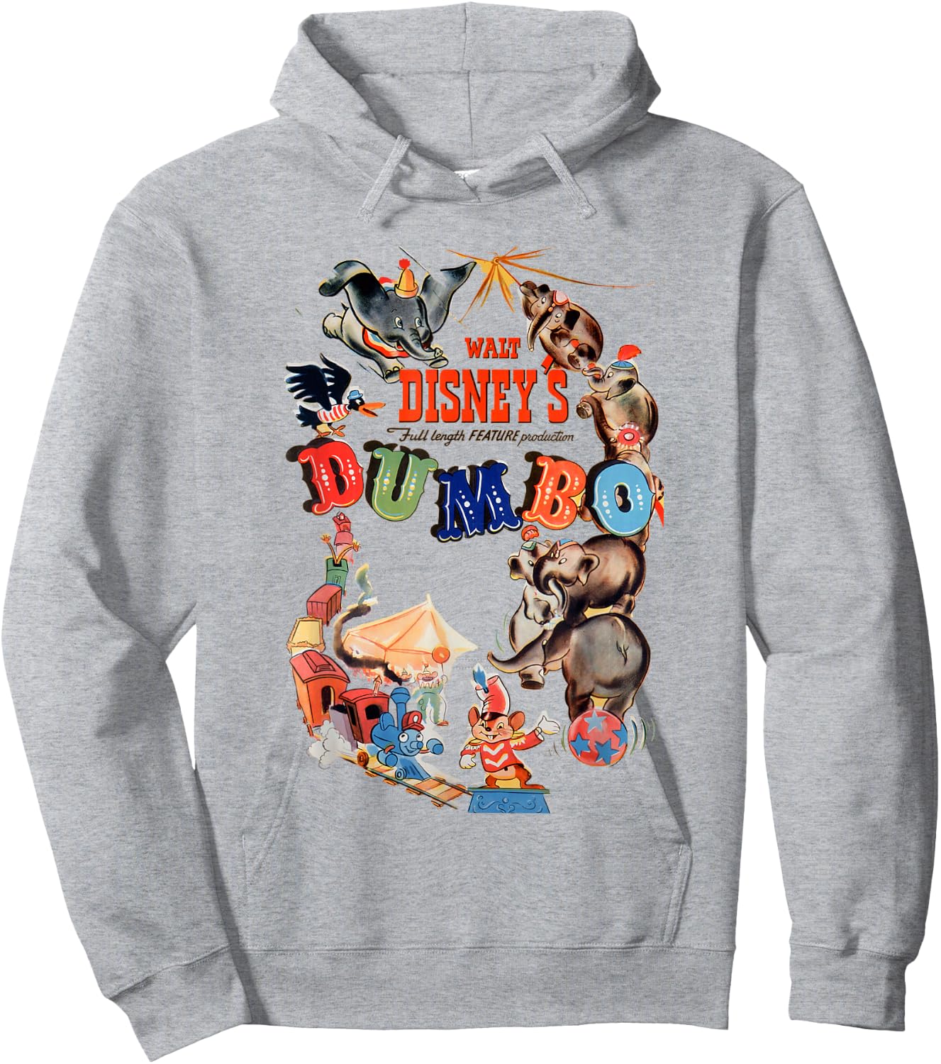 Disney Dumbo Classic Characters Logo Small Hoodie - Hoodie | Ash
