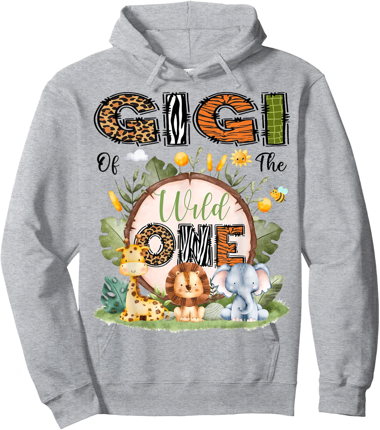 Gigi Of The Wild One 1St Birthday Boy Safari Jungle Hoodie - Hoodie | Ash