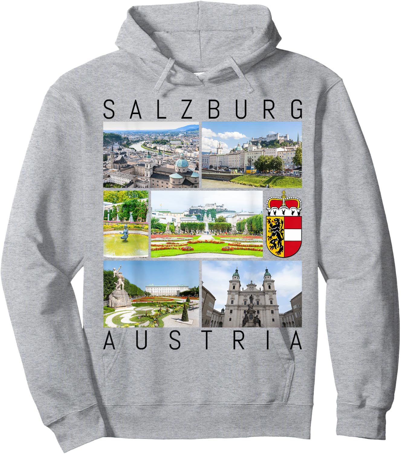 Salzburg Austria Mozart Classical Music Sound Sights Gallery Hoodie - Hoodie | Ash