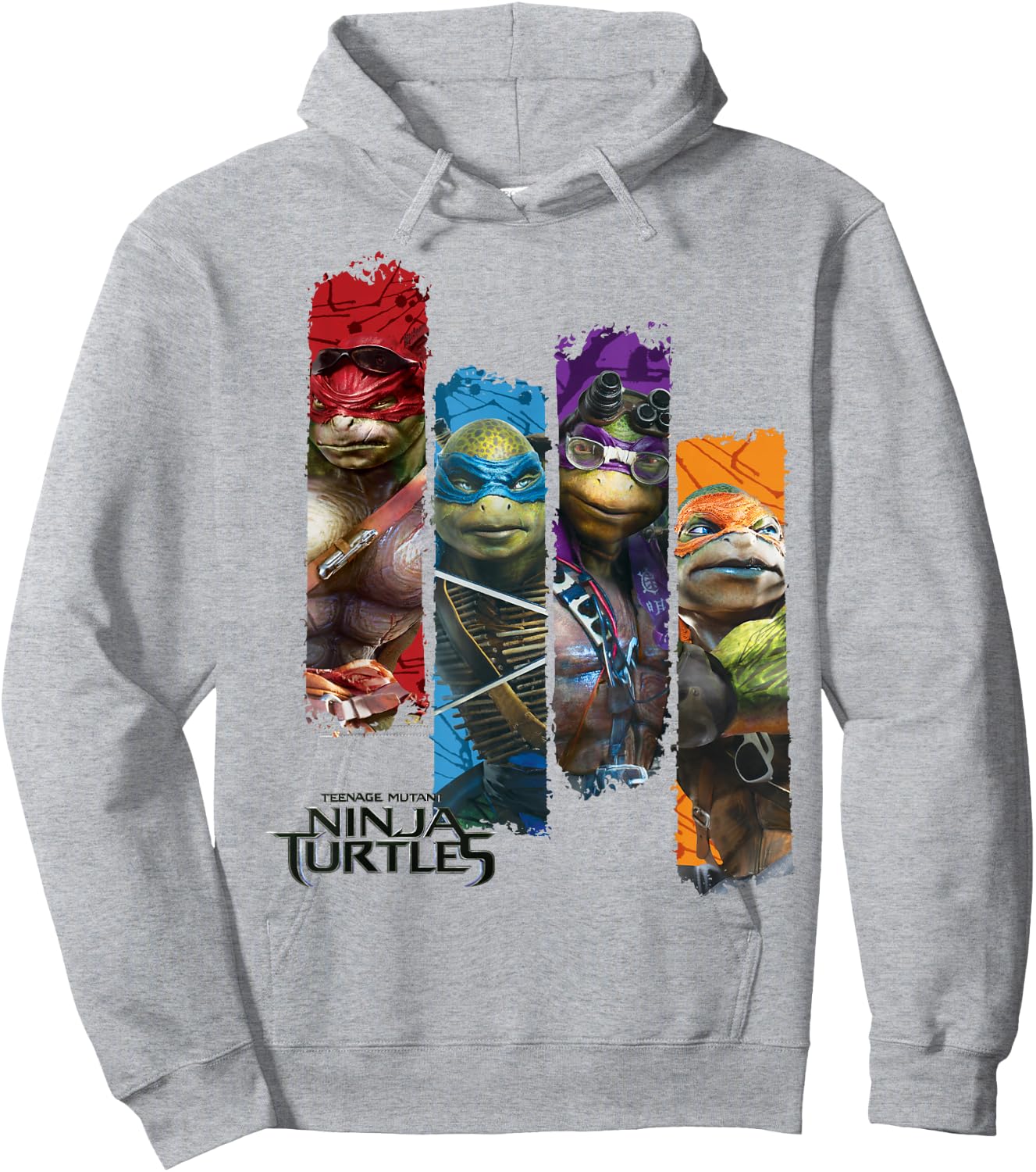 Teenage Mutant Ninja Turtles Movie Paneled Hoodie - Hoodie | Ash
