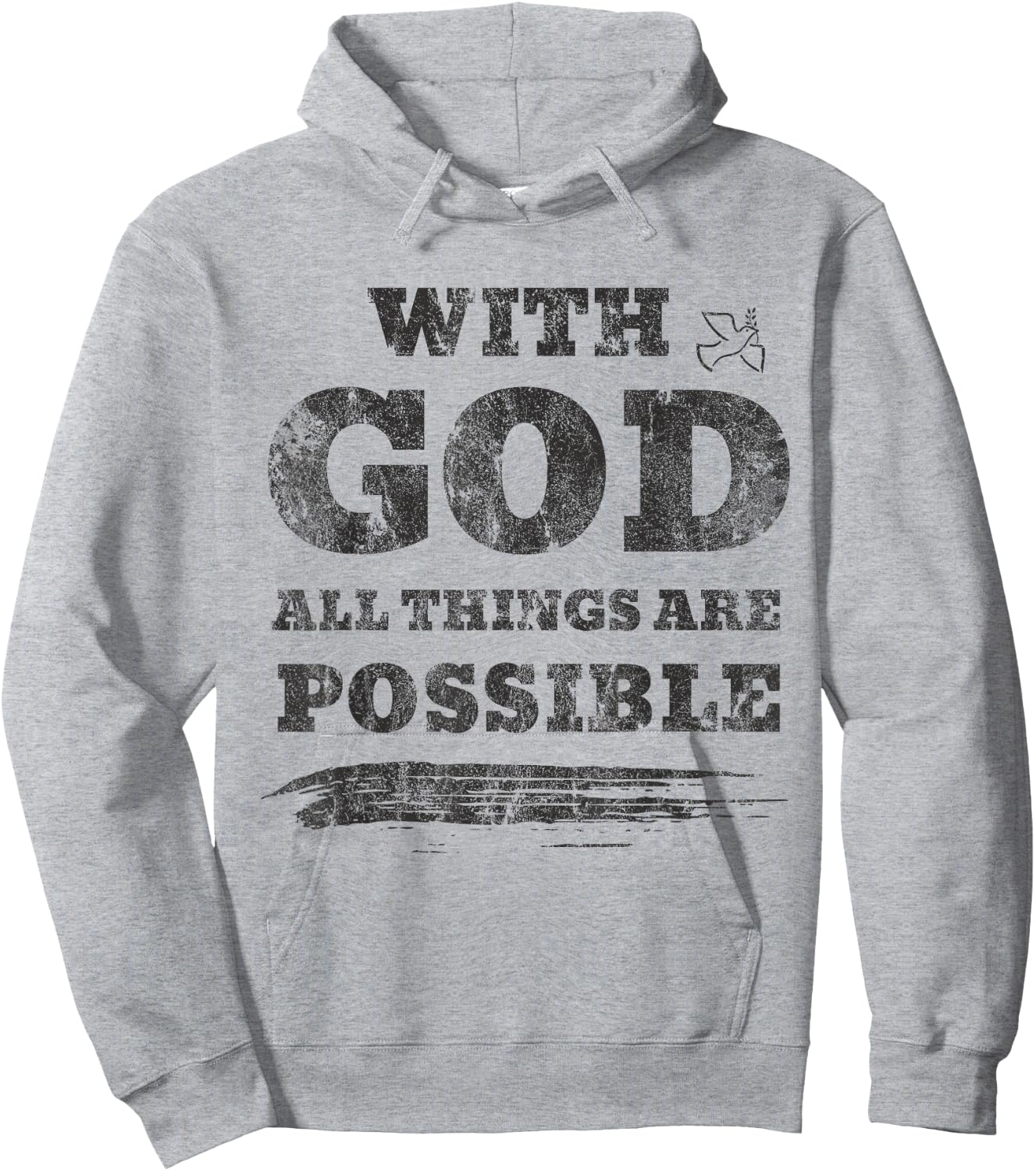 With God All Things Are Possible Retro Vintage Hoodie - Hoodie | Ash