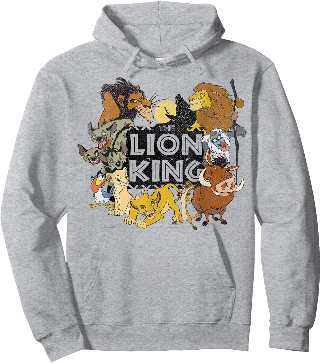 Disney Lion King Group Shot Retro Movie Logo Poster Hoodie - Hoodie | Ash