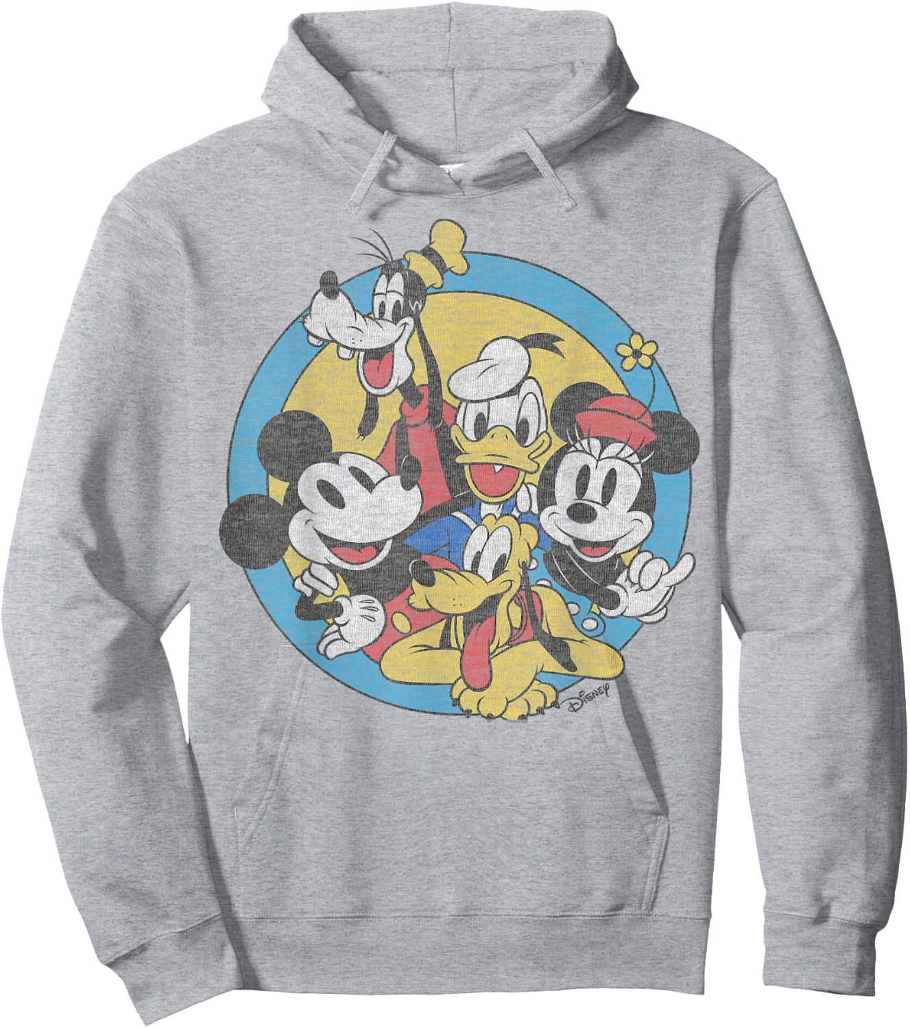 Disney Mickey and Friends Retro Group Shot Hoodie - Hoodie | Ash