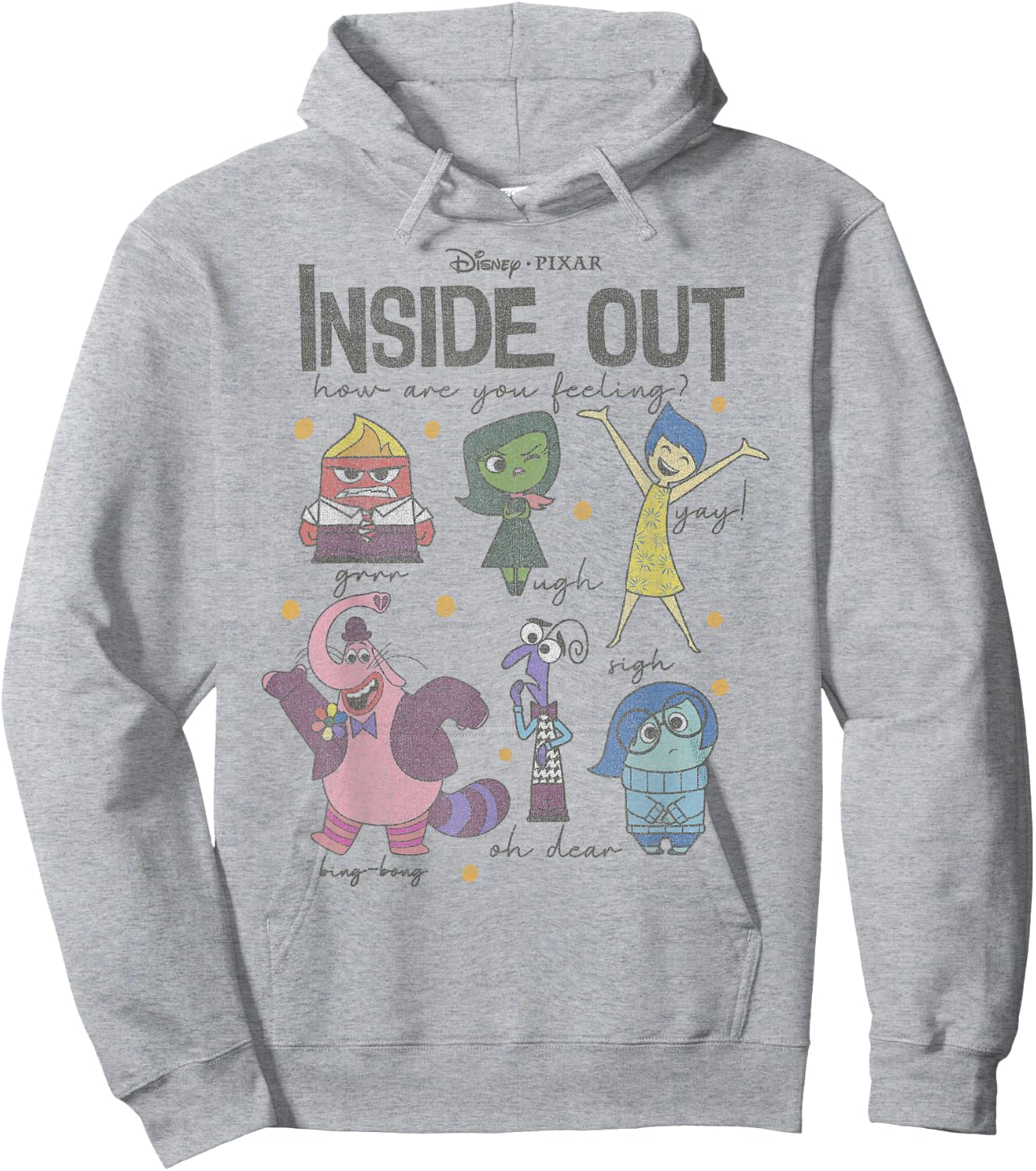 Disney Pixar Inside Out How are You Feeling Group Shot Hoodie - Hoodie | Ash