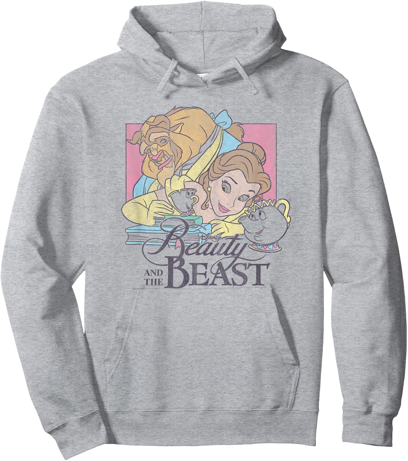 Disney Beauty And The Beast Vintage Group Logo Poster Hoodie - Hoodie | Ash
