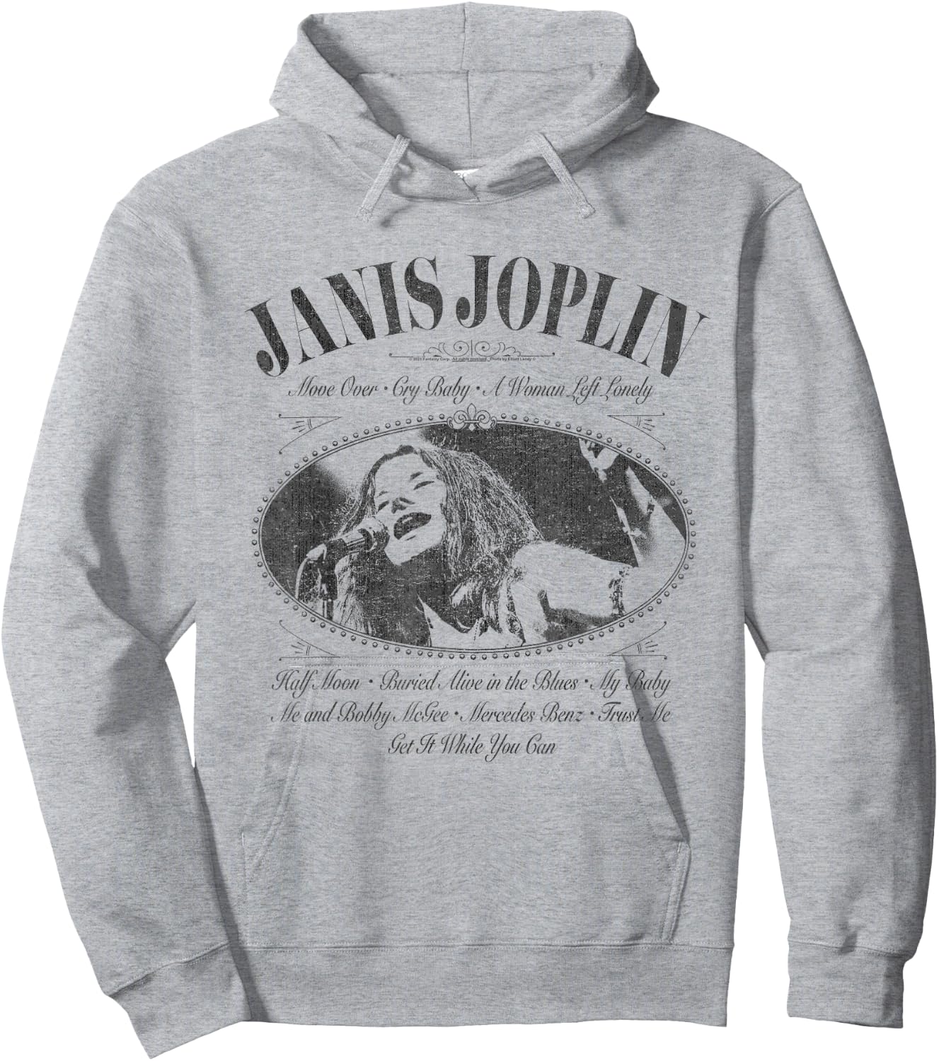 Popfunk Janis Joplin Pearl Bottle Label - Women's Classic Fit White Short Sleeve Letter Print - Small Hoodie - Hoodie | Ash