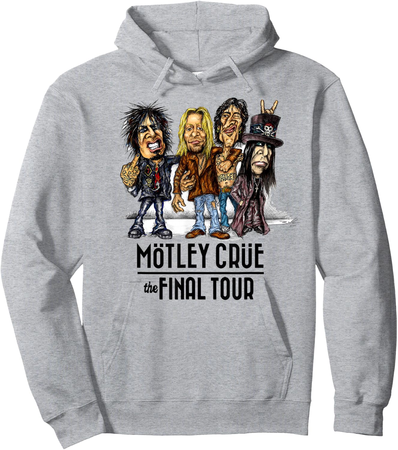 Mötley Crüe – The Final Tour Caricature Hoodie - Hoodie | Ash