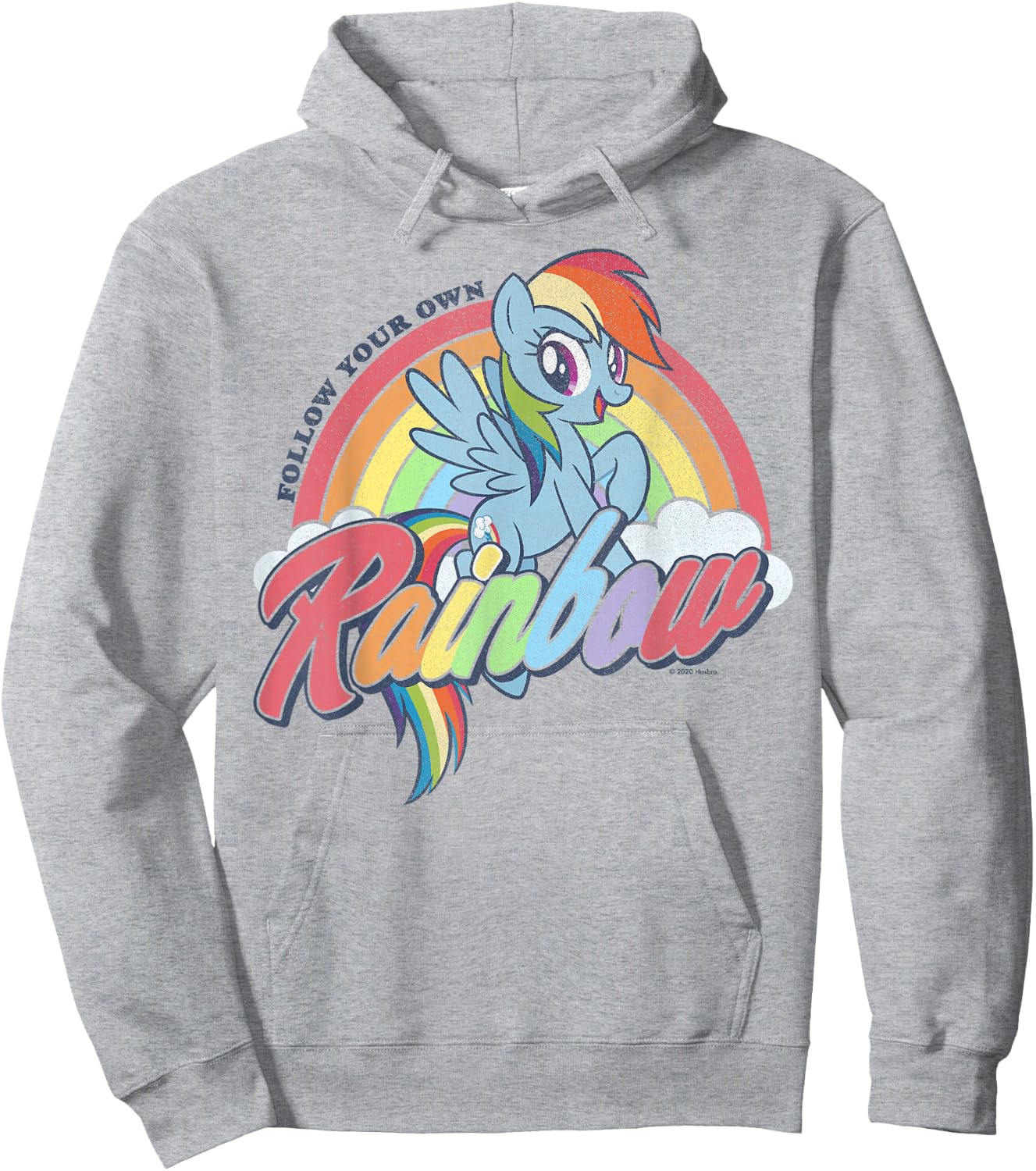 My Little Pony Rainbow Dash Follow Your Own Rainbow Small Hoodie - Hoodie | Ash