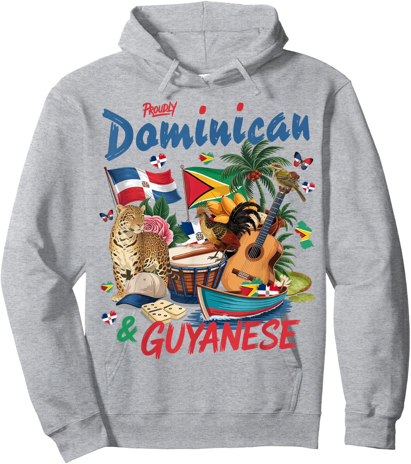 Guyana & Dominican Flag Culture Idea Guyanese Hoodie - Hoodie | Ash